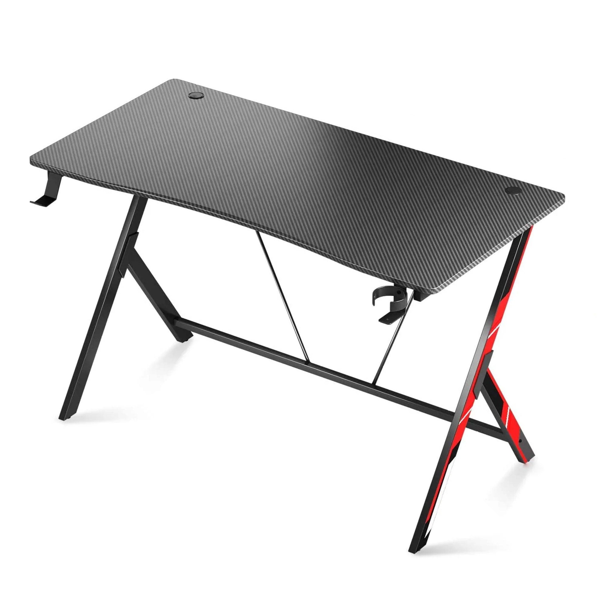 MOTPK 47 Inch Wide Space Saving Carbon Fiber Computer PC Gaming Desk, Black - VMInnovations