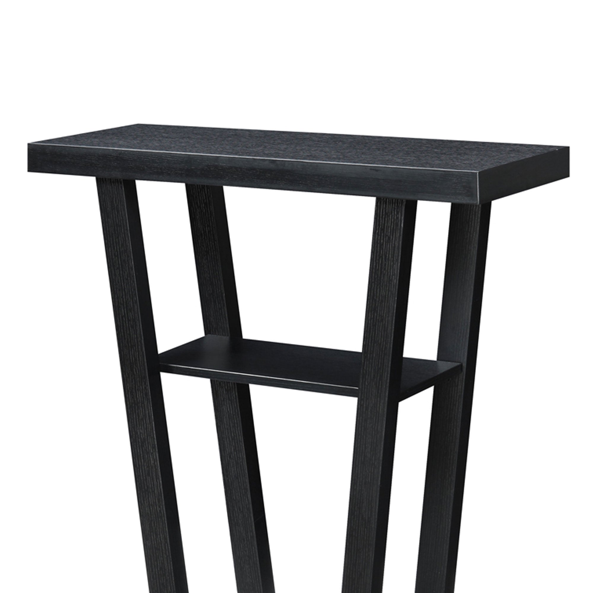 Convenience Concepts Newport V 32 Inch Wide 3 Tier Hallway Console Table, Black