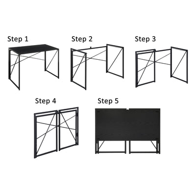 Convenience Concepts 39.5" Ergonomic Rectangular Xtra Folding Desk, Birch/Black