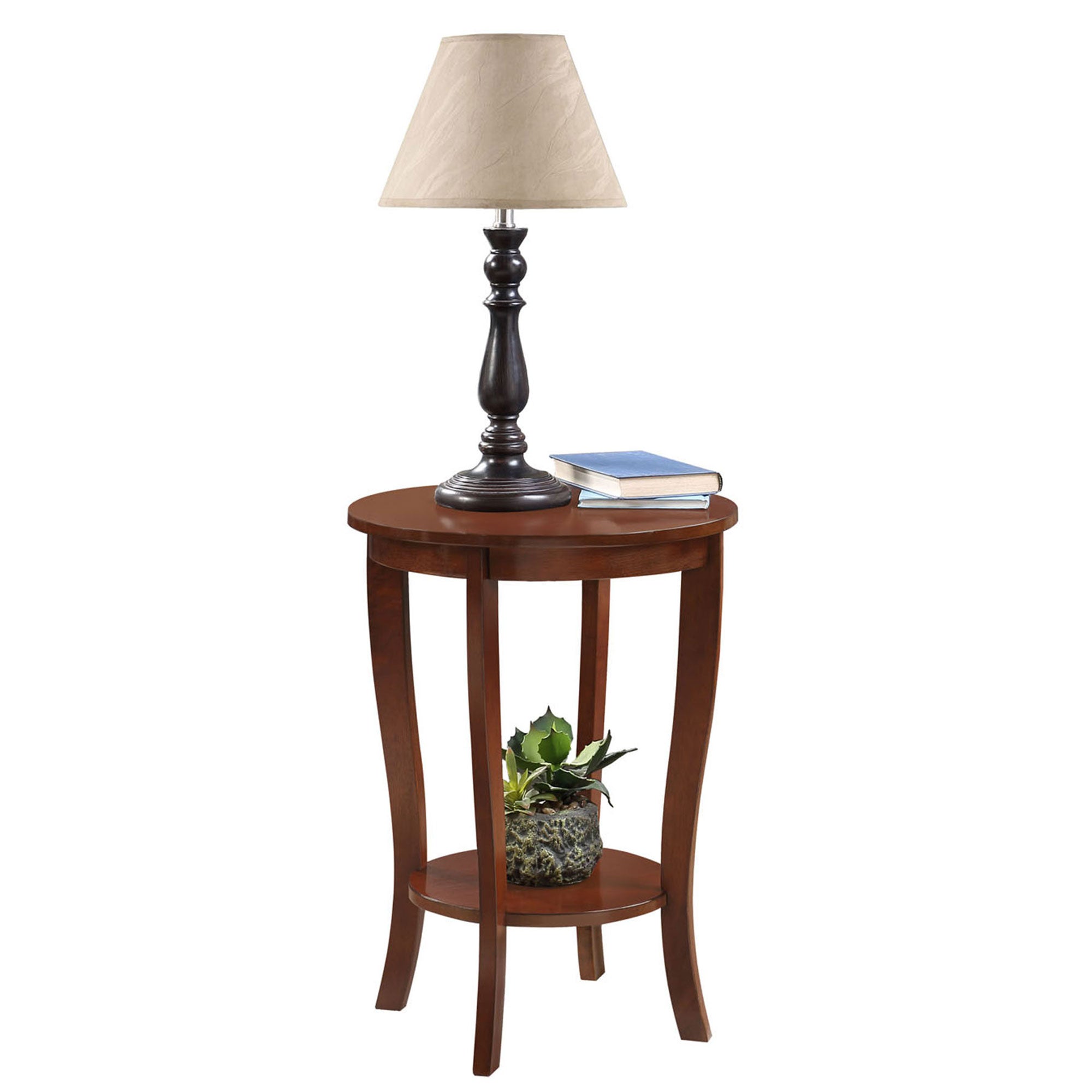 Convenience Concepts American Heritage Round Sofa & Couch End Table, Espress