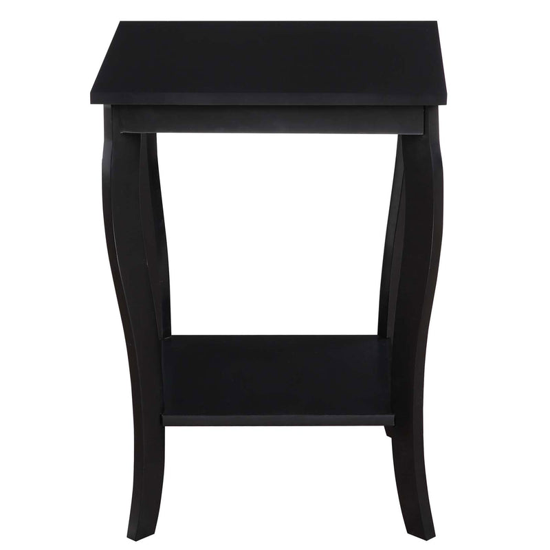 Convenience Concepts American Heritage Square Wood Sofa & Couch End Table, Black