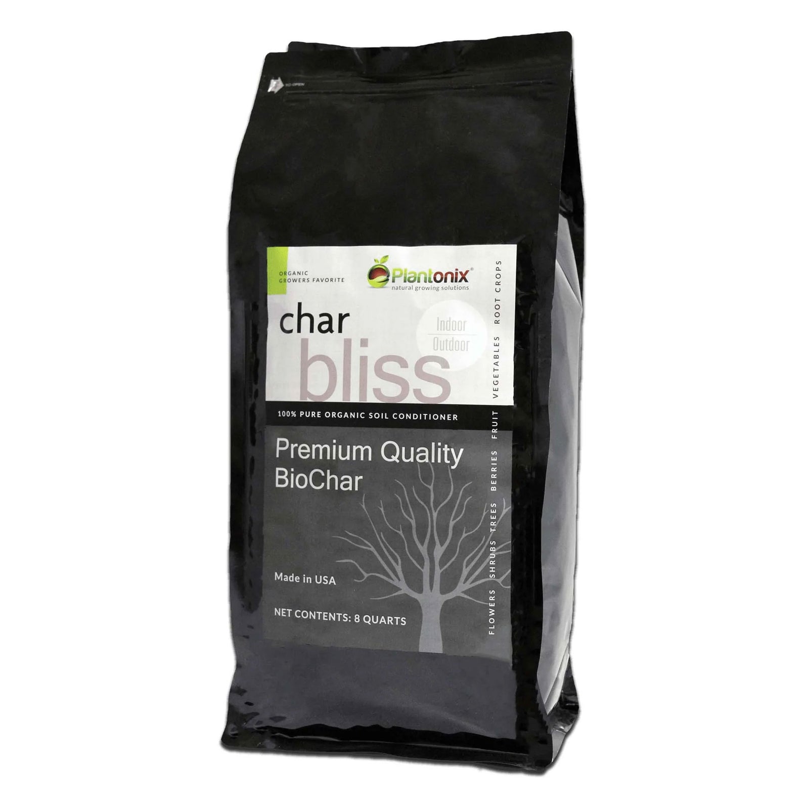 Plantonix Char Bliss Indoor Outdoor Premium Biochar Soil Conditioner, 30 Quarts - VMInnovations