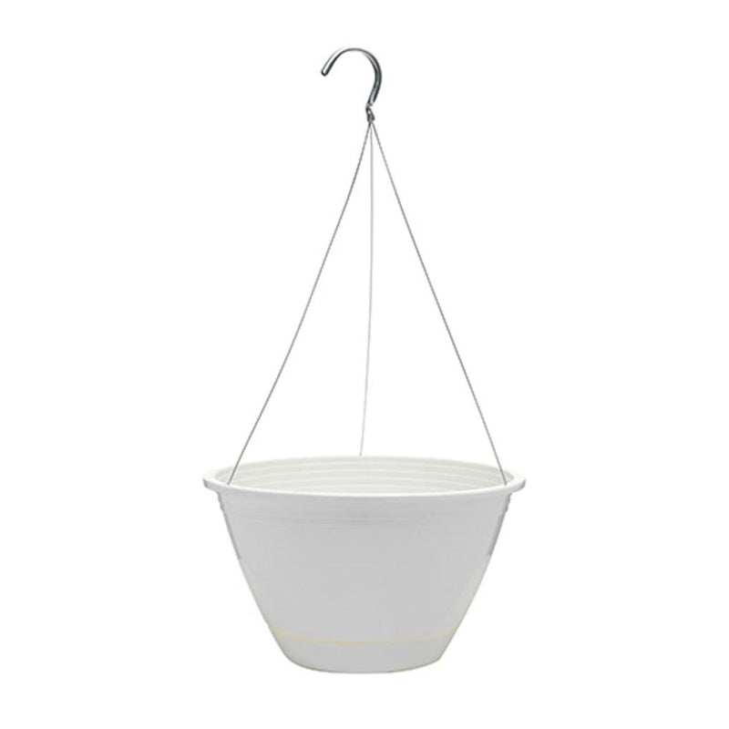 Southern Patio 10 Inch Promotional Outdoor Resin Hanging Planter Basket, White