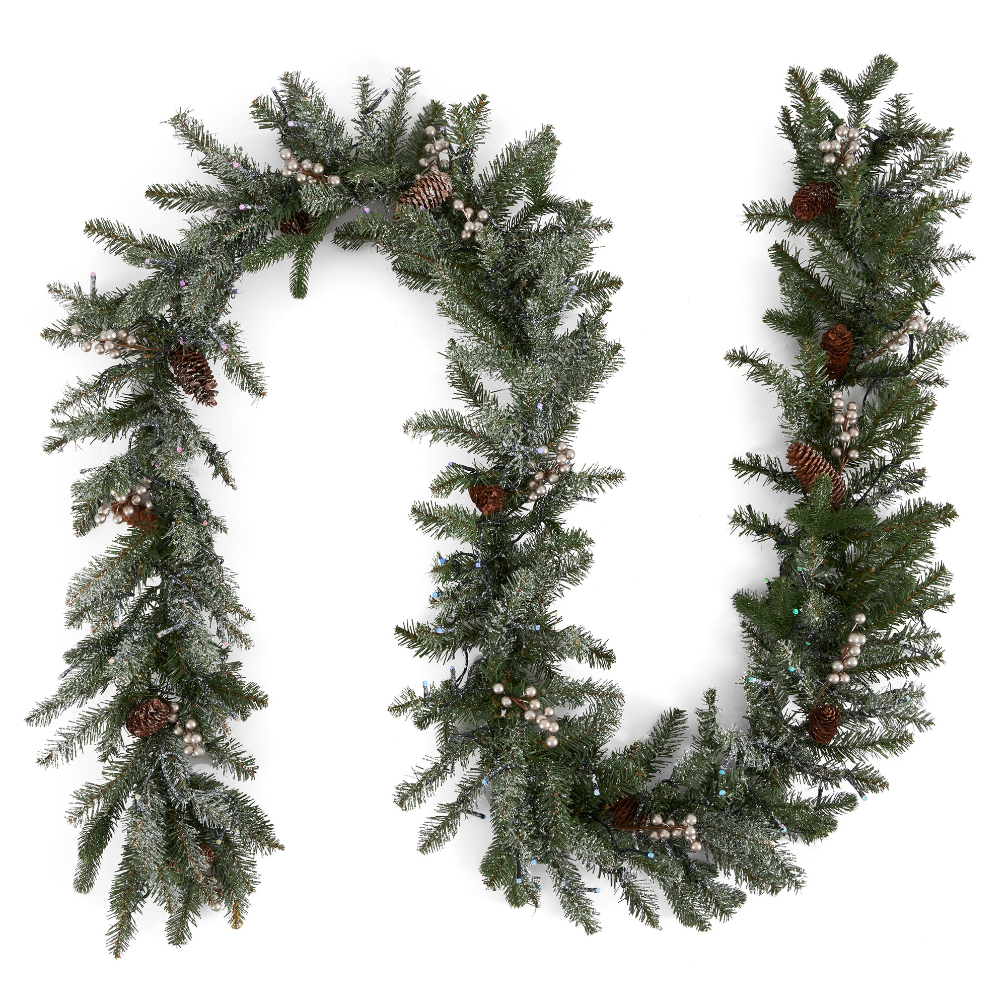 National Tree Company Snowy Morgan Spruce 9' Prelit Twinkly Christmas Garland