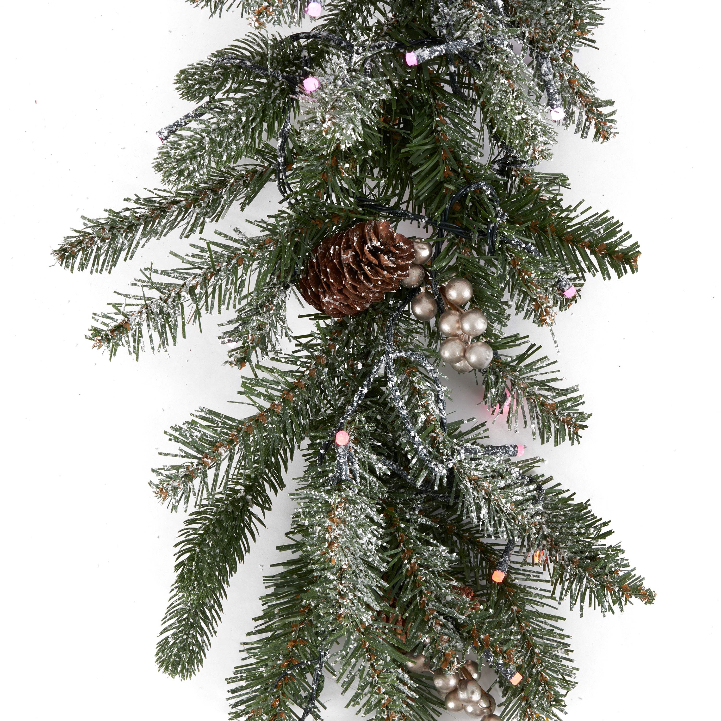 National Tree Company Snowy Morgan Spruce 9' Prelit Twinkly Christmas Garland