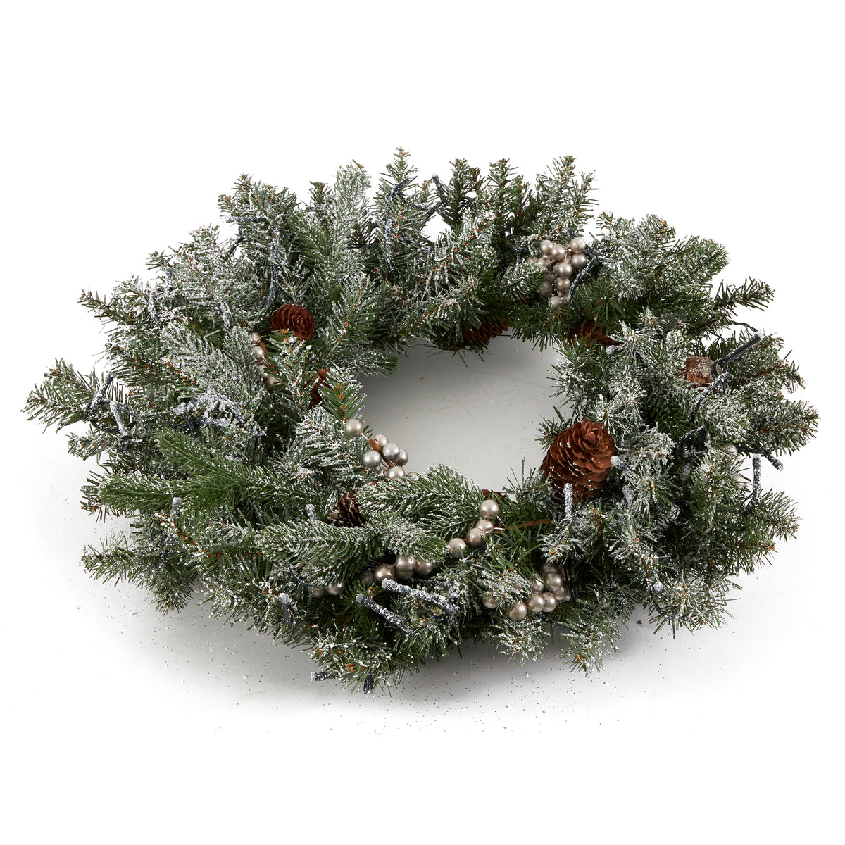 National Tree Company Snowy Morgan Spruce 24" Prelit Twinkly Christmas Wreath