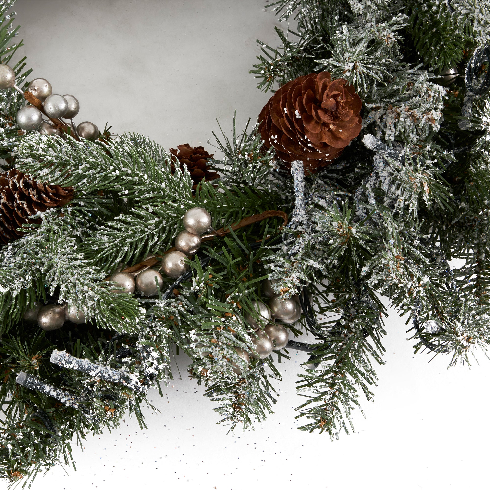 National Tree Company Snowy Morgan Spruce 24" Prelit Twinkly Christmas Wreath