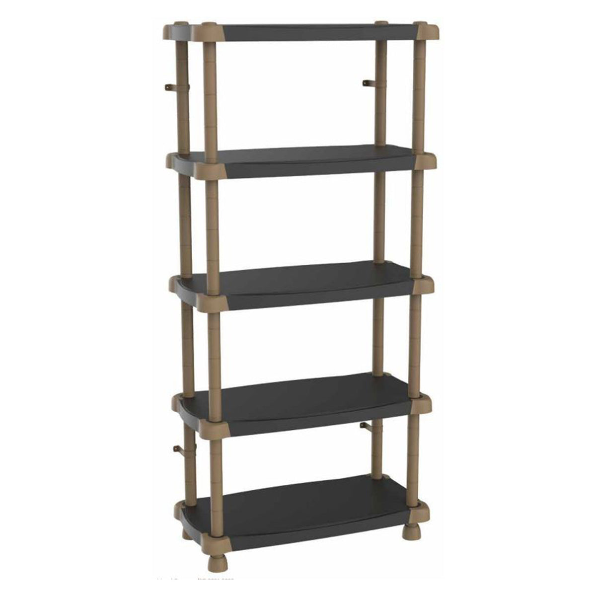 Plastiken Titanium Heavy Duty Indoor Outdoor 5 Shelf Storage Organizer, Black