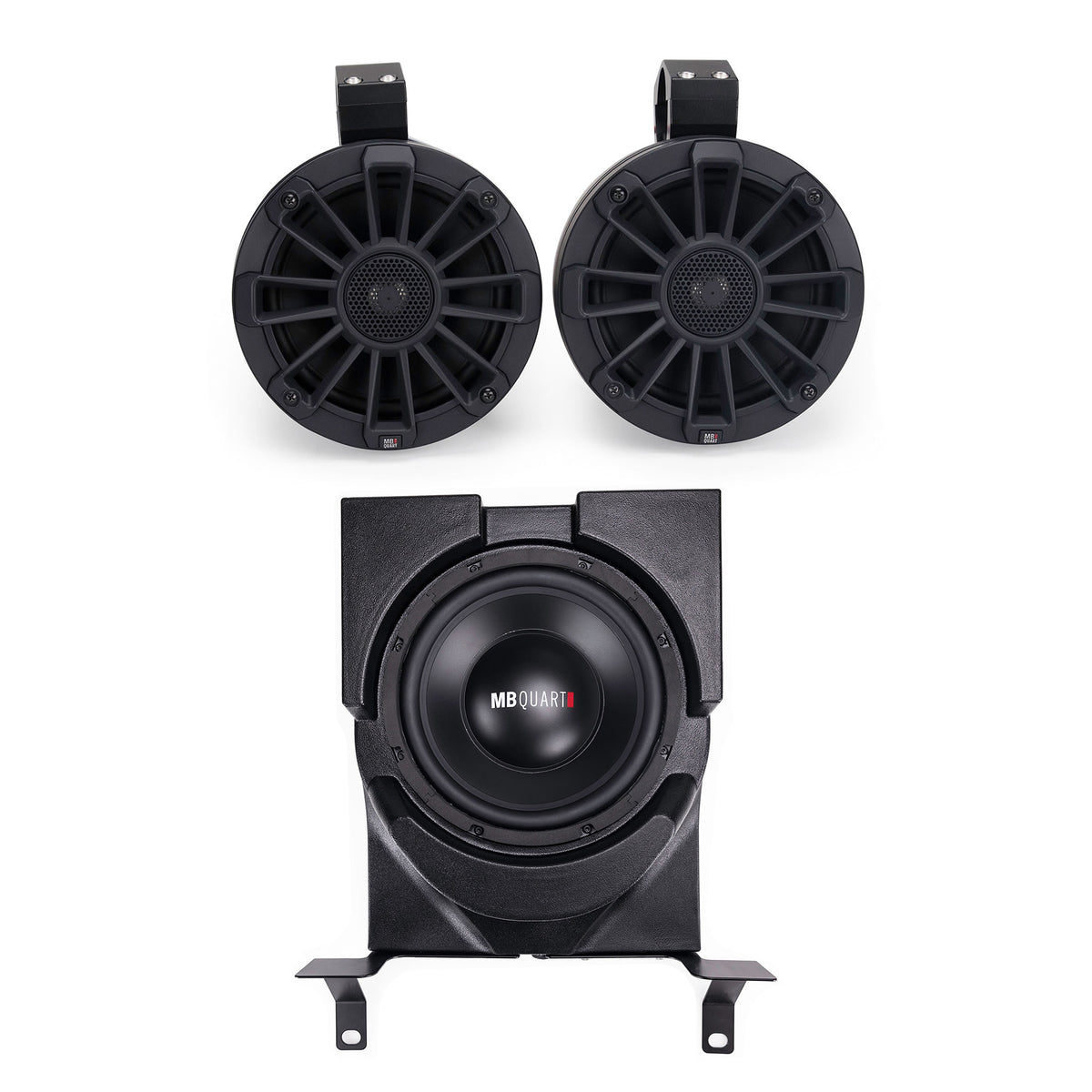 MB Quart STAGE 5 Complete Sound System & QUBThree Premium Bluetooth Speaker, Red