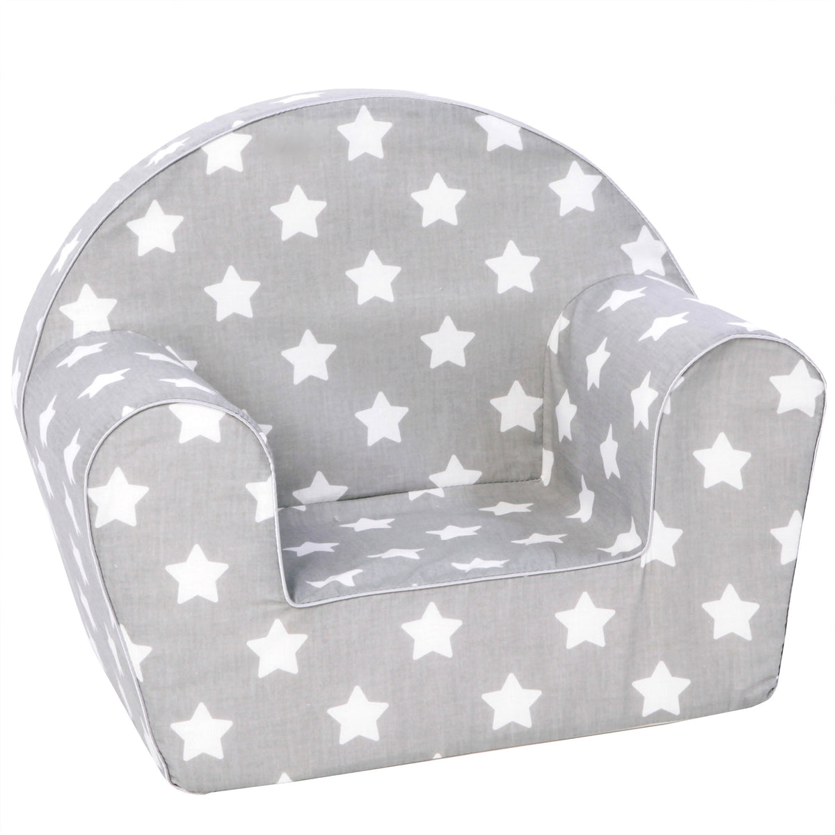 Lightweight Kid Sized Comfy Lounger Reading Chair, Grey w/ Stars (Open Box)