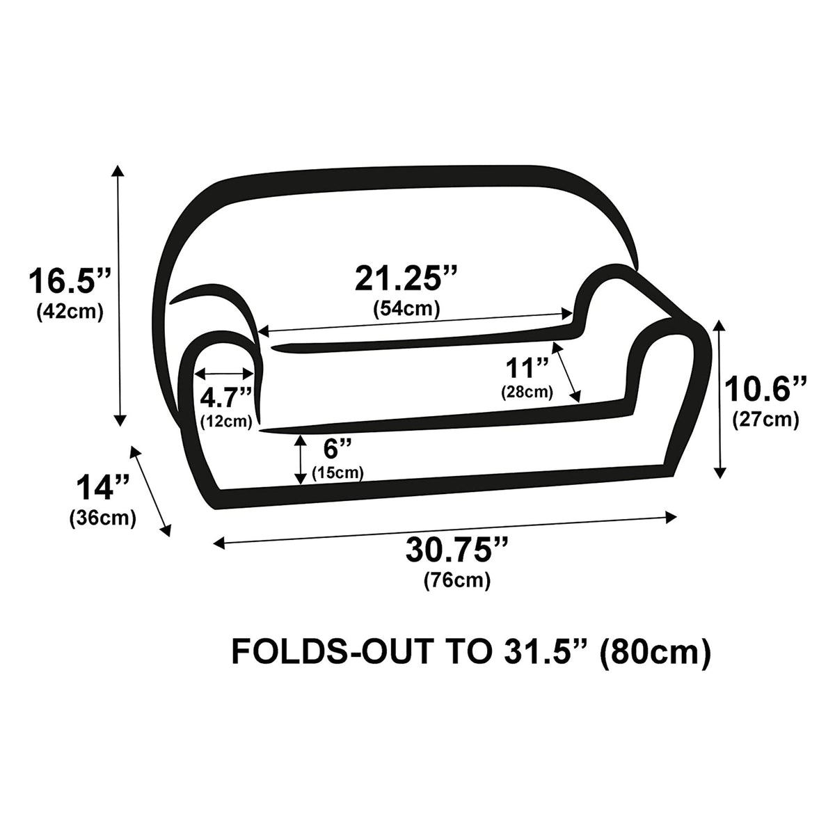 Delsit Toddler Couch 2 in 1 Flip Open Kid Sized Foam Sofa Lounger, Elephant Pal - VMInnovations
