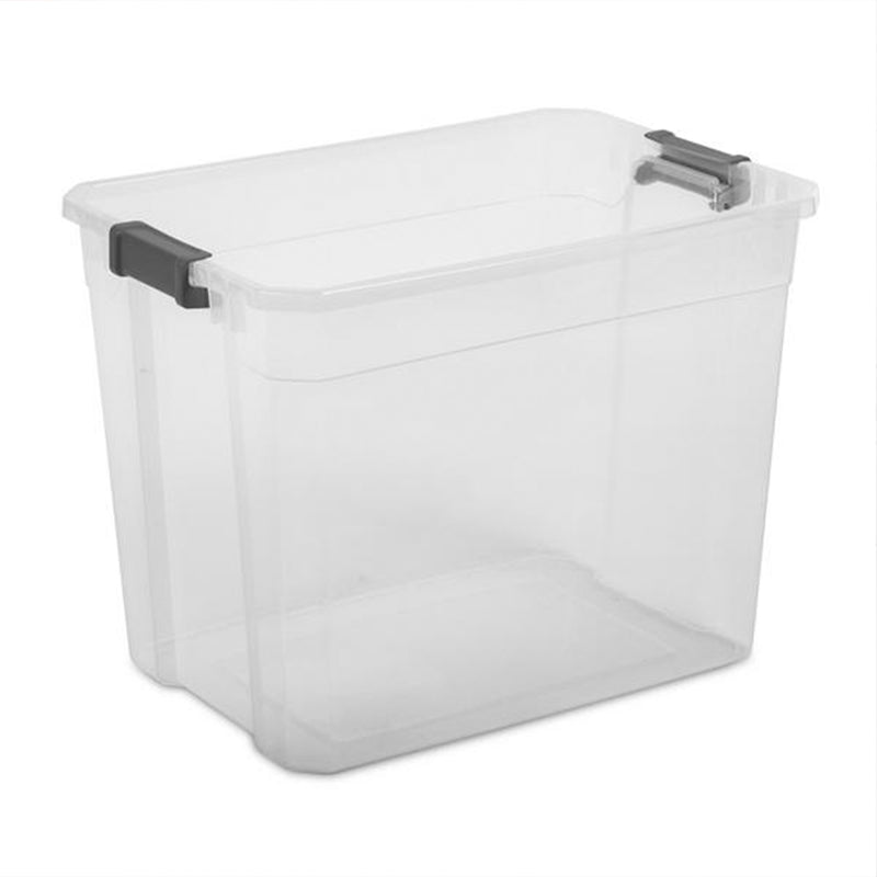Sterilite 108 Qt. Clear Stacker Storage Container Tote w/ Latching Lid, (4 Pack)