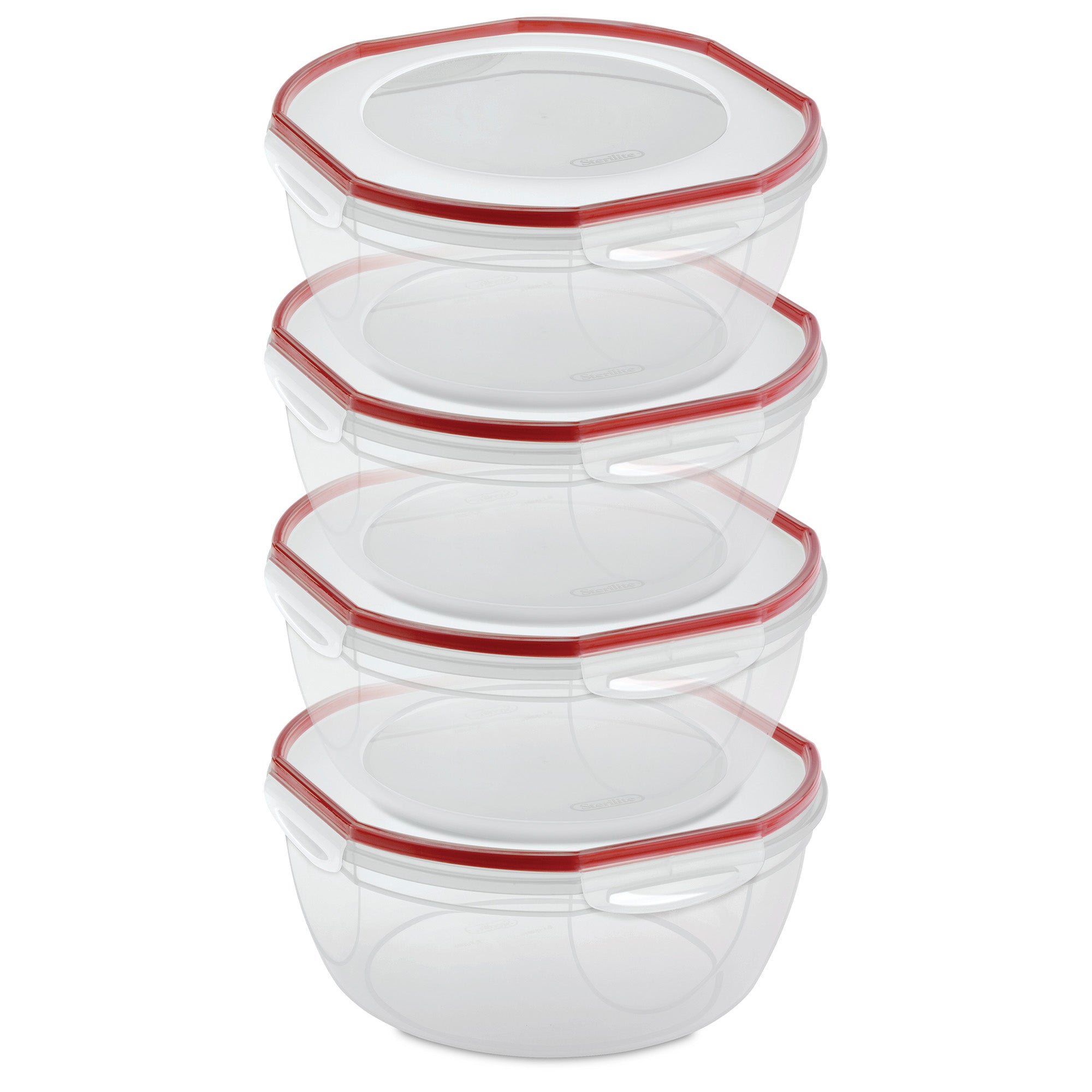 Sterilite Ultra Seal 8.10 Quart Plastic Food Storage Bowl Container, 4 Pack - VMInnovations