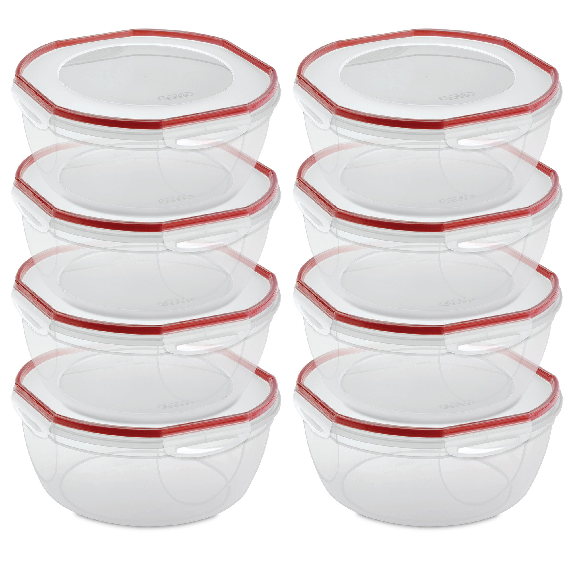 Sterilite Ultra Seal 8.10 Quart Plastic Food Storage Bowl Container, 8 Pack - VMInnovations