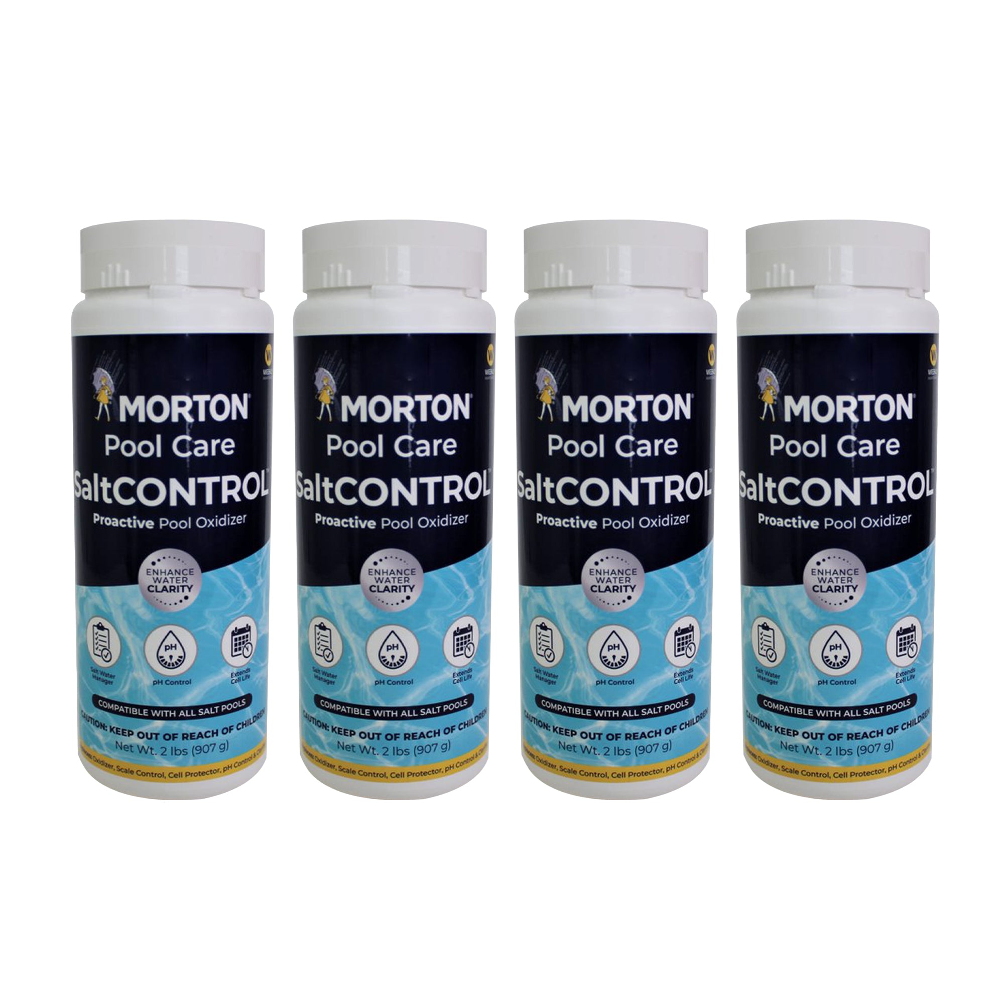 Morton Pool Care SaltCONTROL Proactive Saltwater Pool Oxidizer, 2 Pounds, 4 Pack - VMInnovations