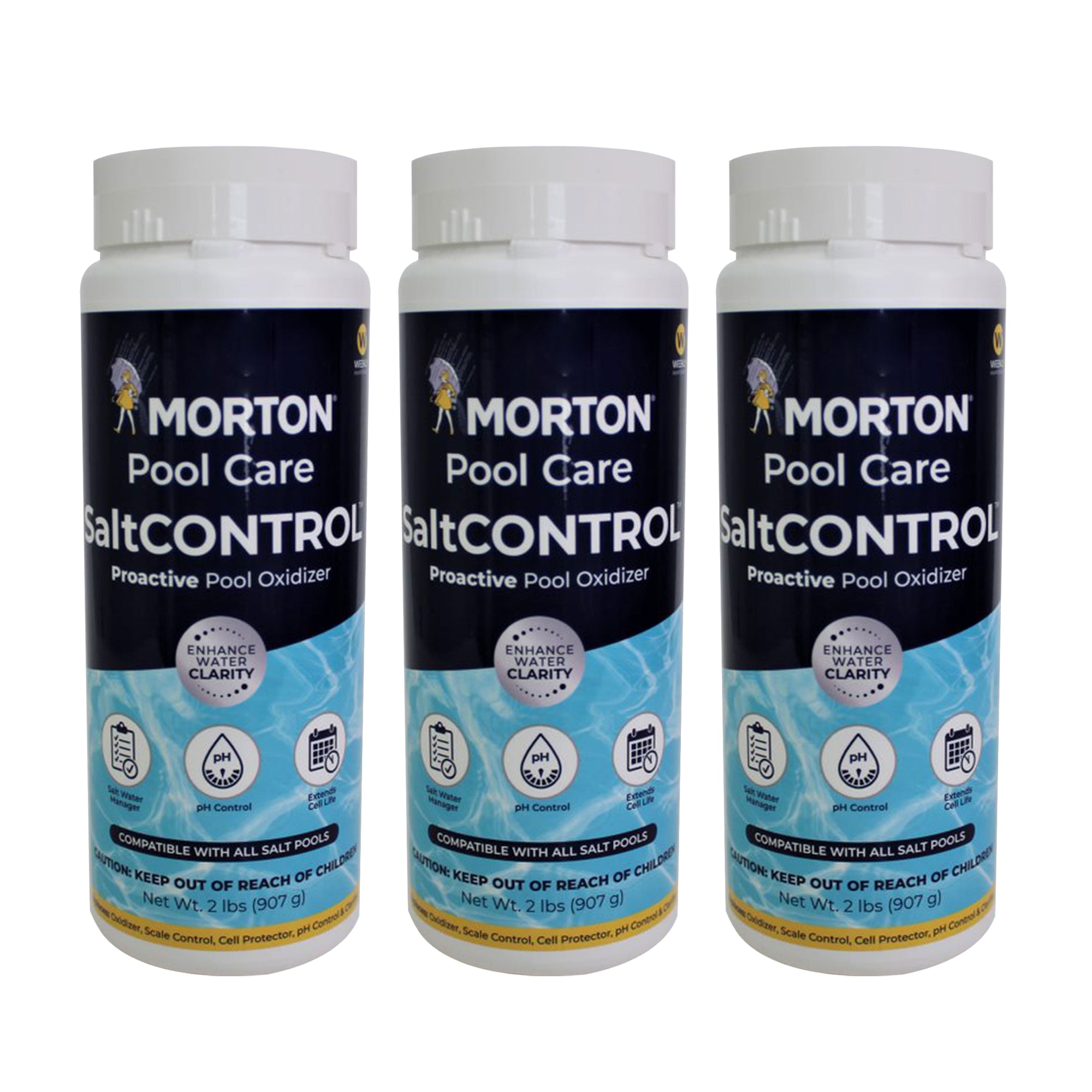 Morton Pool Care SaltCONTROL Proactive Saltwater Pool Oxidizer, 2 Pounds, 3 Pack - VMInnovations