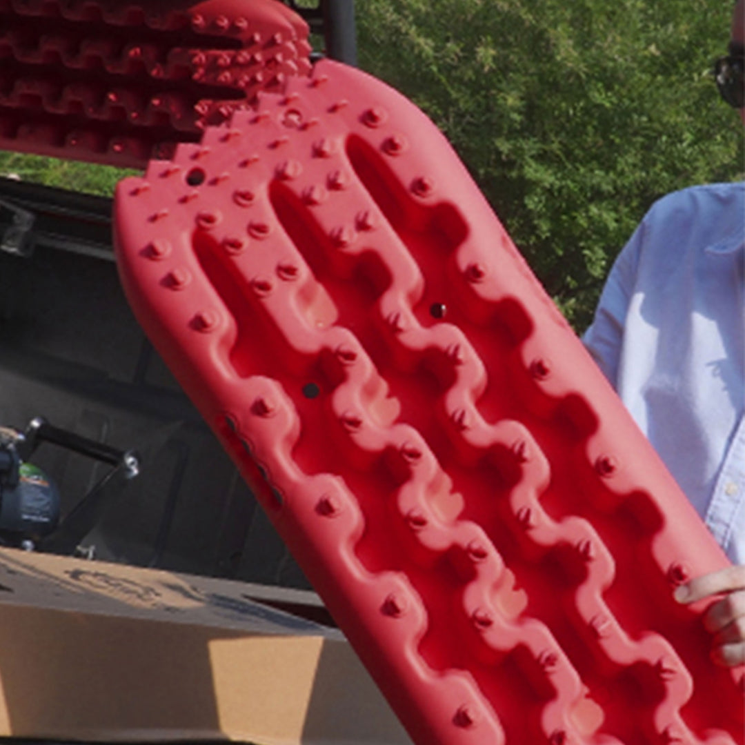 RUGCEL WINCH Quick Recovery Emergency 4 Wheel Drive Tire Traction Board Mats,Red - VMInnovations