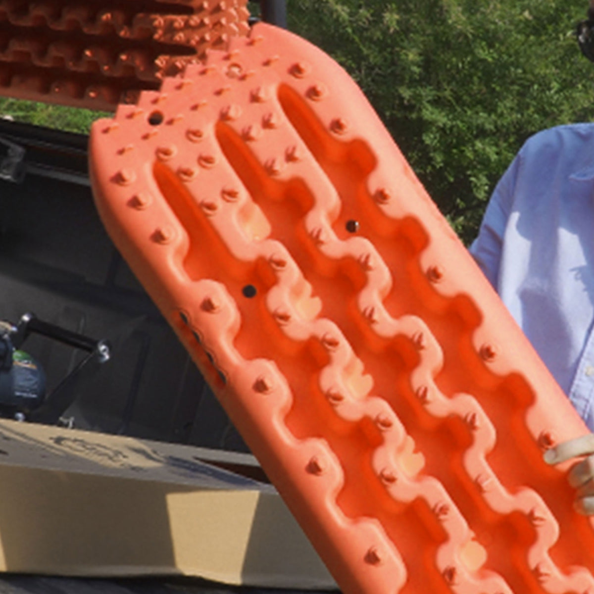 RUGCEL WINCH Quick Recovery Emergency 4 Wheel Drive Tire Traction Boards, Orange