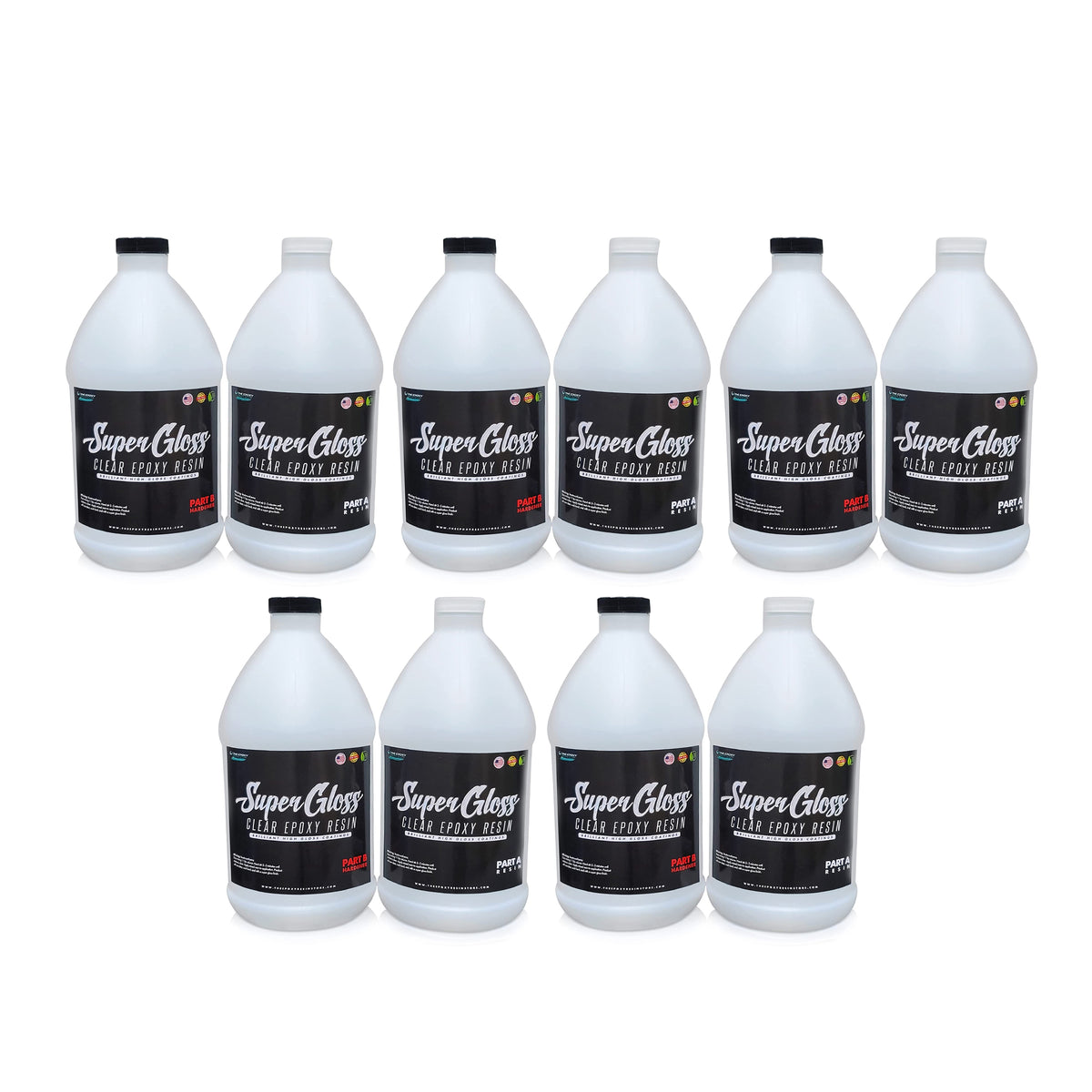 The Epoxy Resin Store Super Gloss UV Resisting Epoxy Resin, 1 Gal Kits (5 Pack)