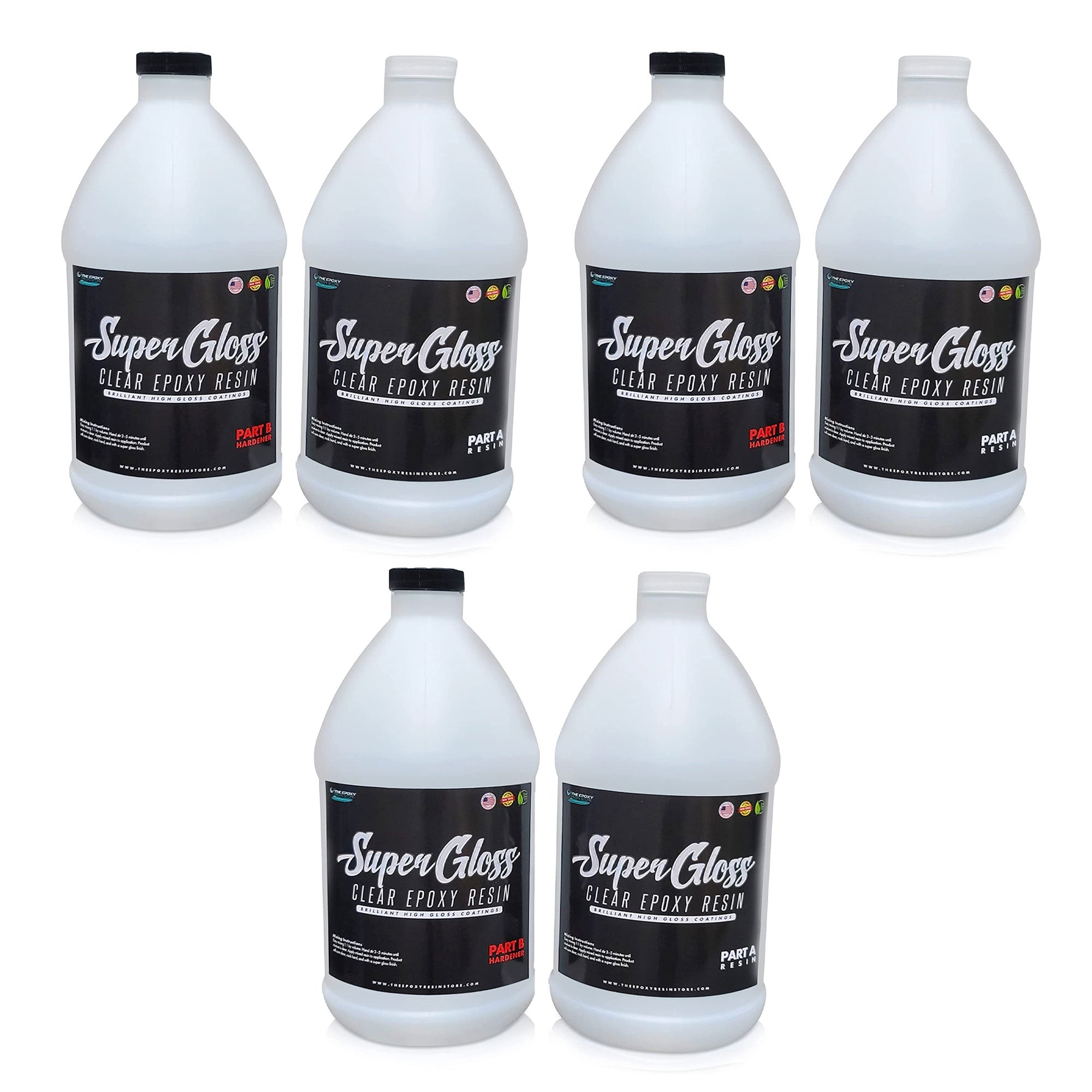 The Epoxy Resin Store Super Gloss UV Resisting Epoxy Resin, 1 Gal Kits (3 Pack)