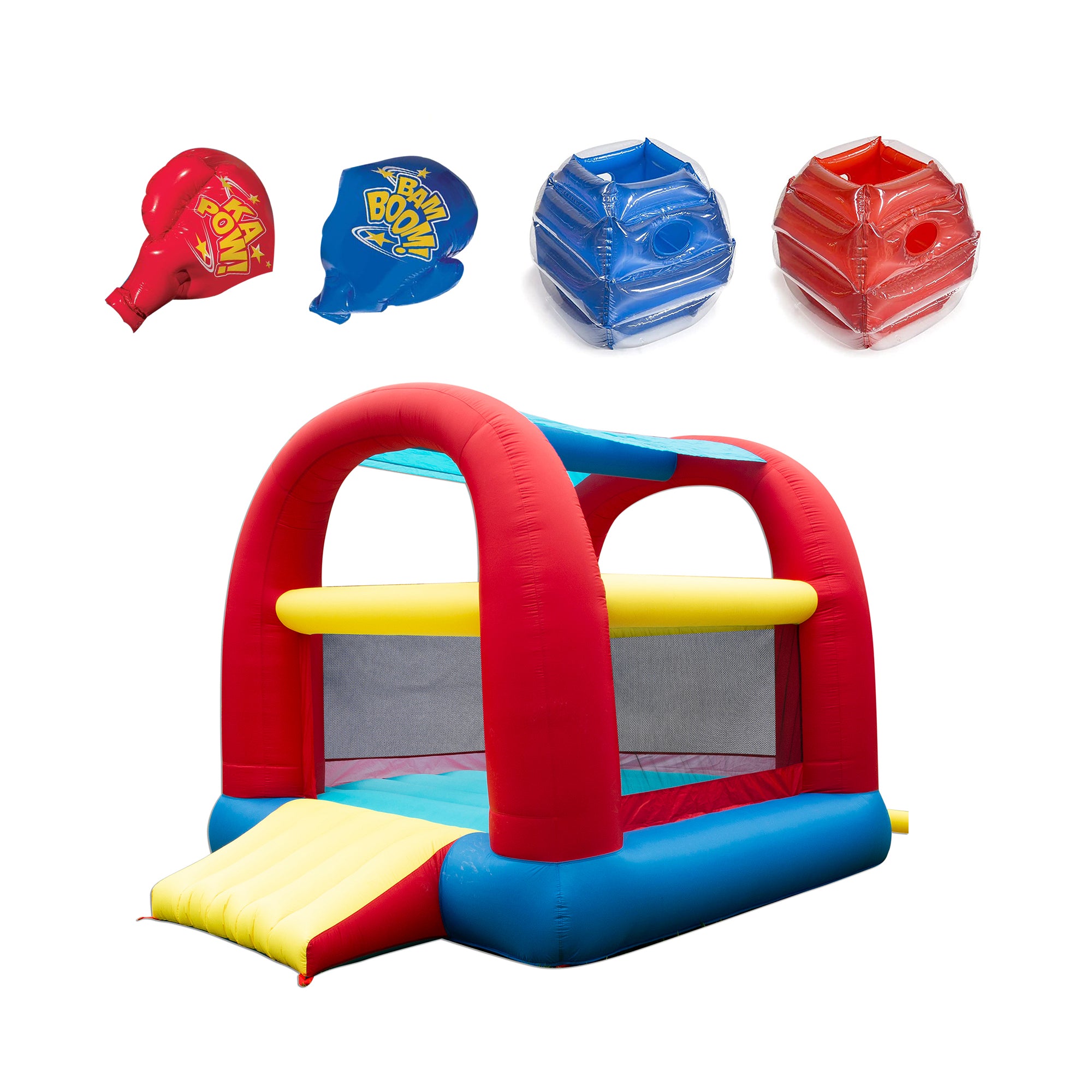 Banzai Battle Bop Combo Pack Gloves & Bumpers, 2 Pair & Cool Canopy Bounce House - VMInnovations
