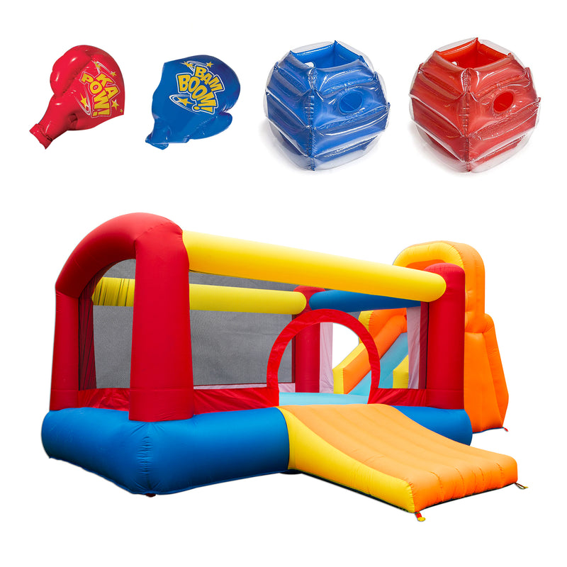 Banzai Battle Bop Combo Pack Gloves & Bumpers and Double Slide Bounce House