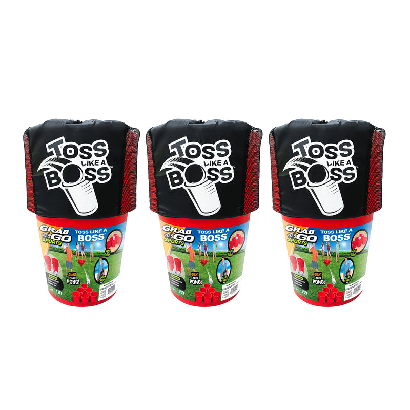 Banzai Toss Like A Boss Giant Pong Lawn Game with Drawstring Carry Bag (3 Pack)