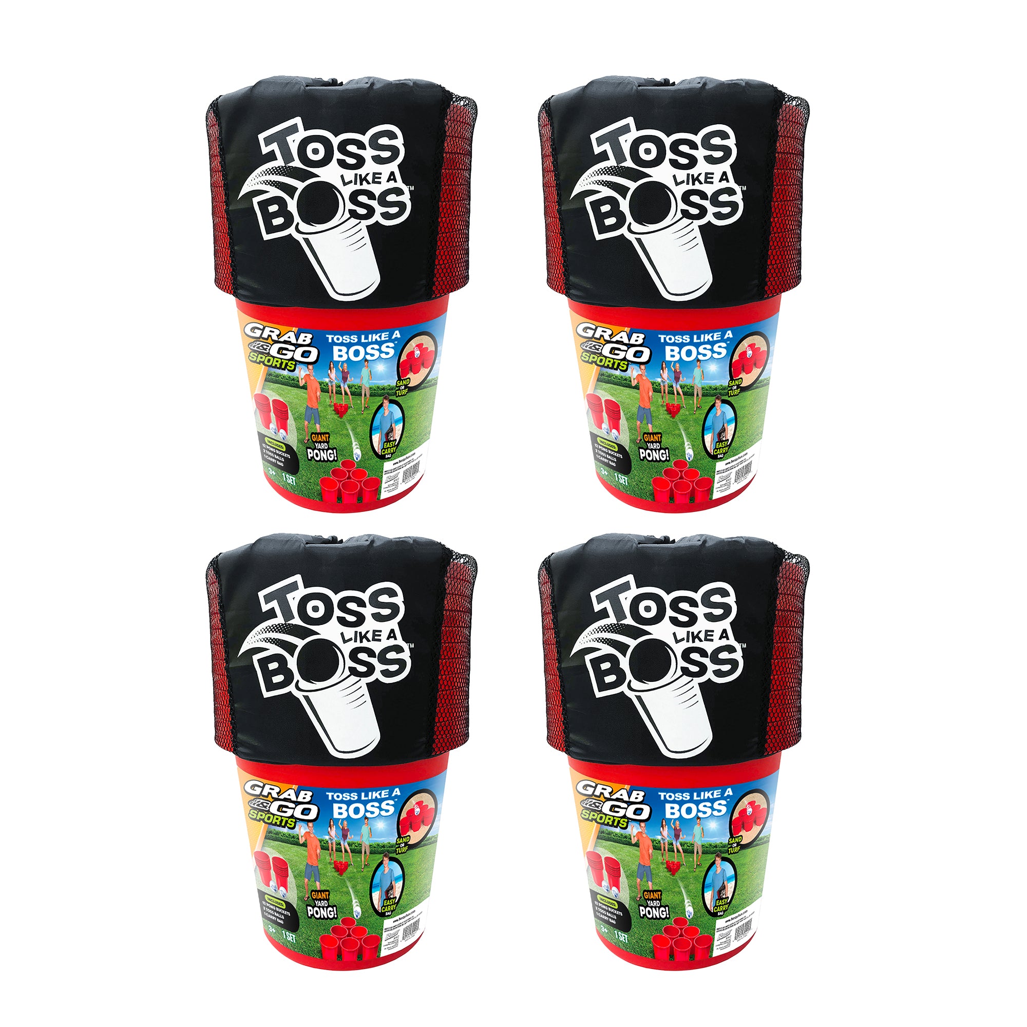 Banzai Toss Like A Boss Giant Pong Lawn Game with Drawstring Carry Bag (4 Pack)