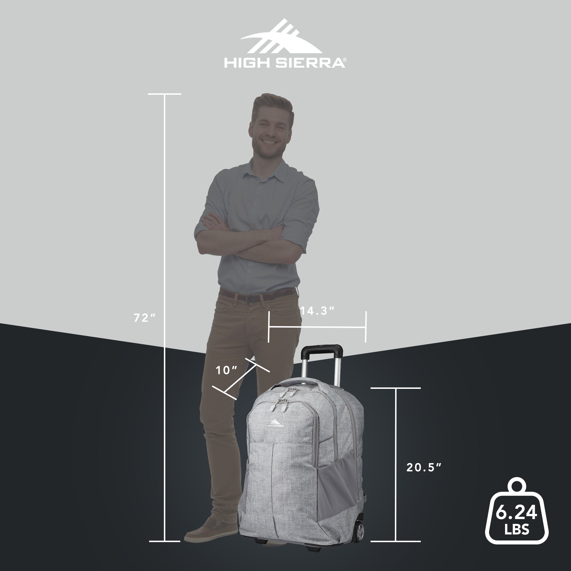 High Sierra Powerglide Pro Wheeled Backpack w/Telescoping Handle (Open Box) - VMInnovations