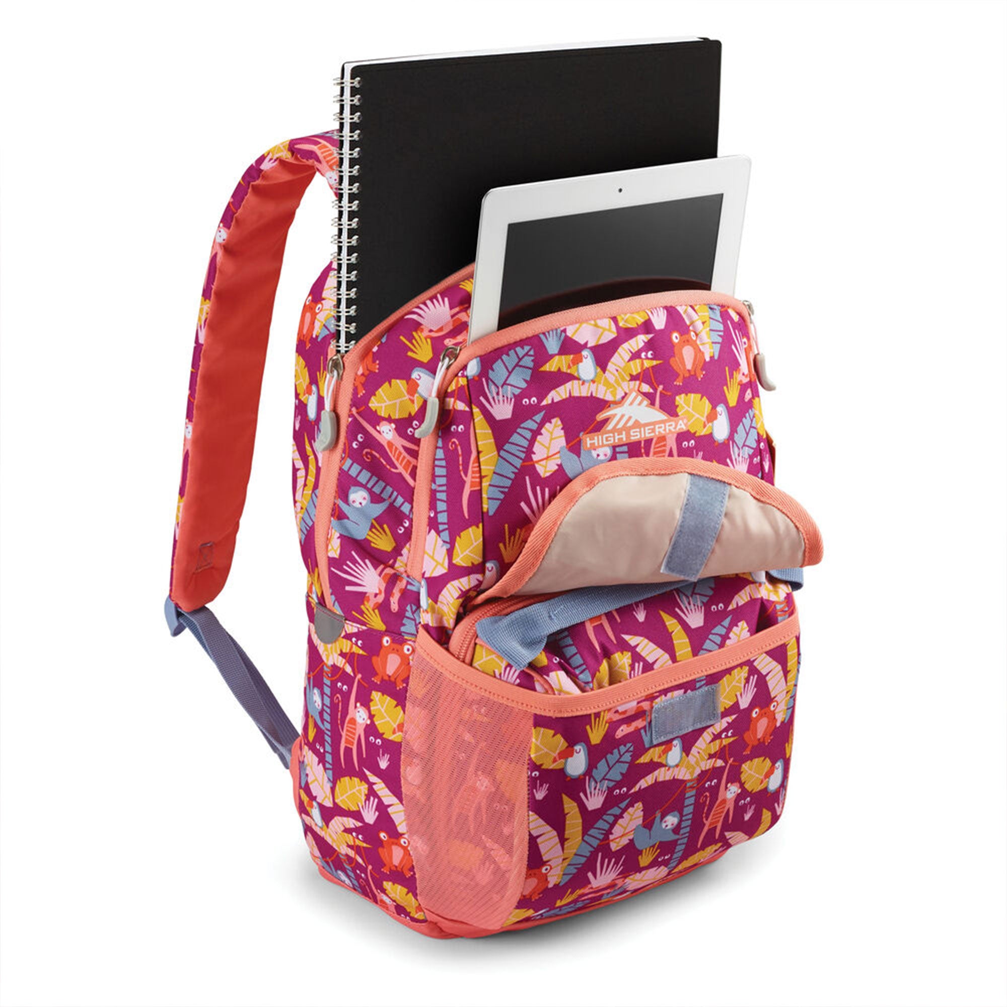 High Sierra Ollie Lunchkit Backpack with Exterior Bottle Pocket, Orchid Jungle - VMInnovations