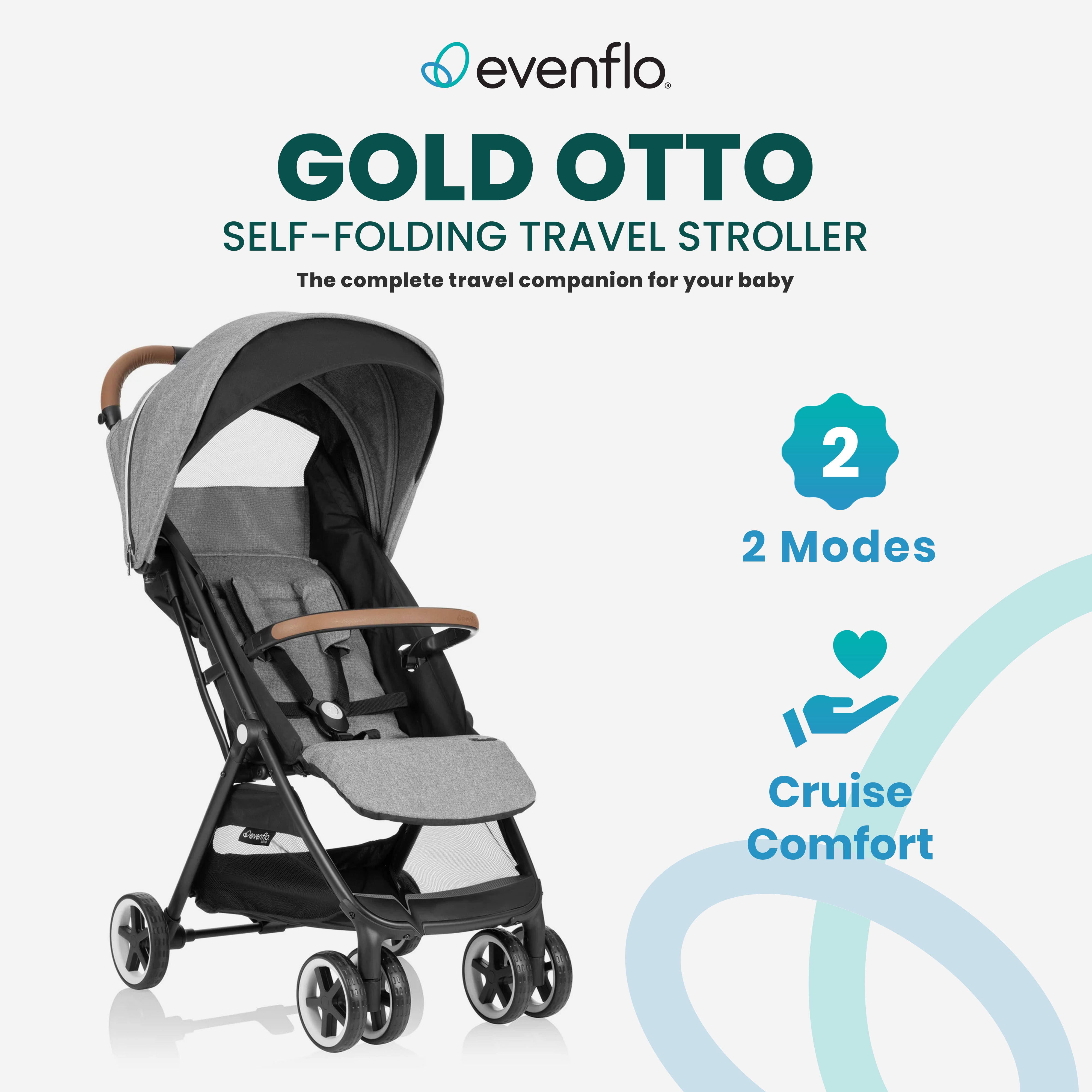 Evenflo Gold Otto Self Folding Lightweight Travel Stroller, Gray (Open Box) - VMInnovations