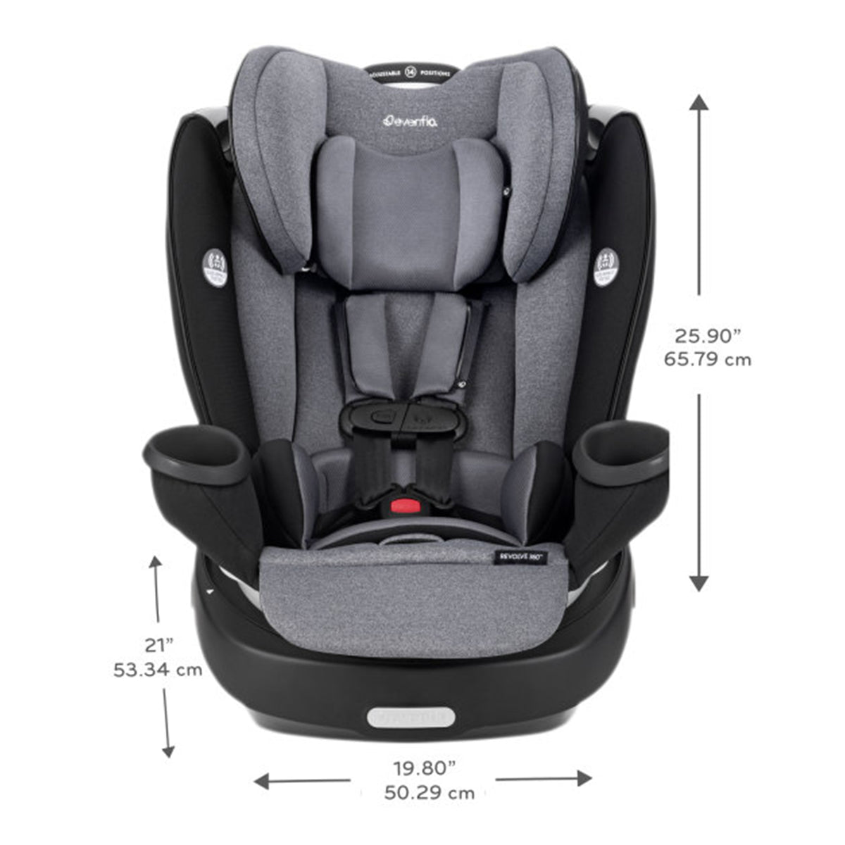 Evenflo Gold Revolve360 All in 1 Rotating Convertible Car Seat, Moonstone Gray - VMInnovations