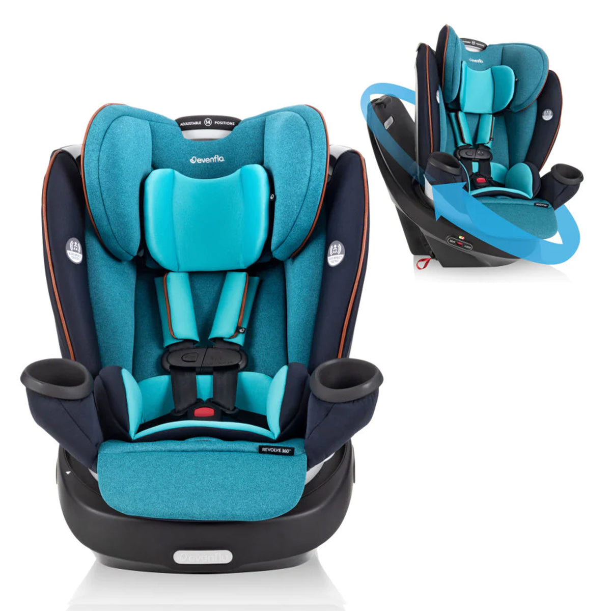Evenflo Gold Revolve360 All in 1 Rotating Convertible Car Seat, Sapphire Blue - VMInnovations