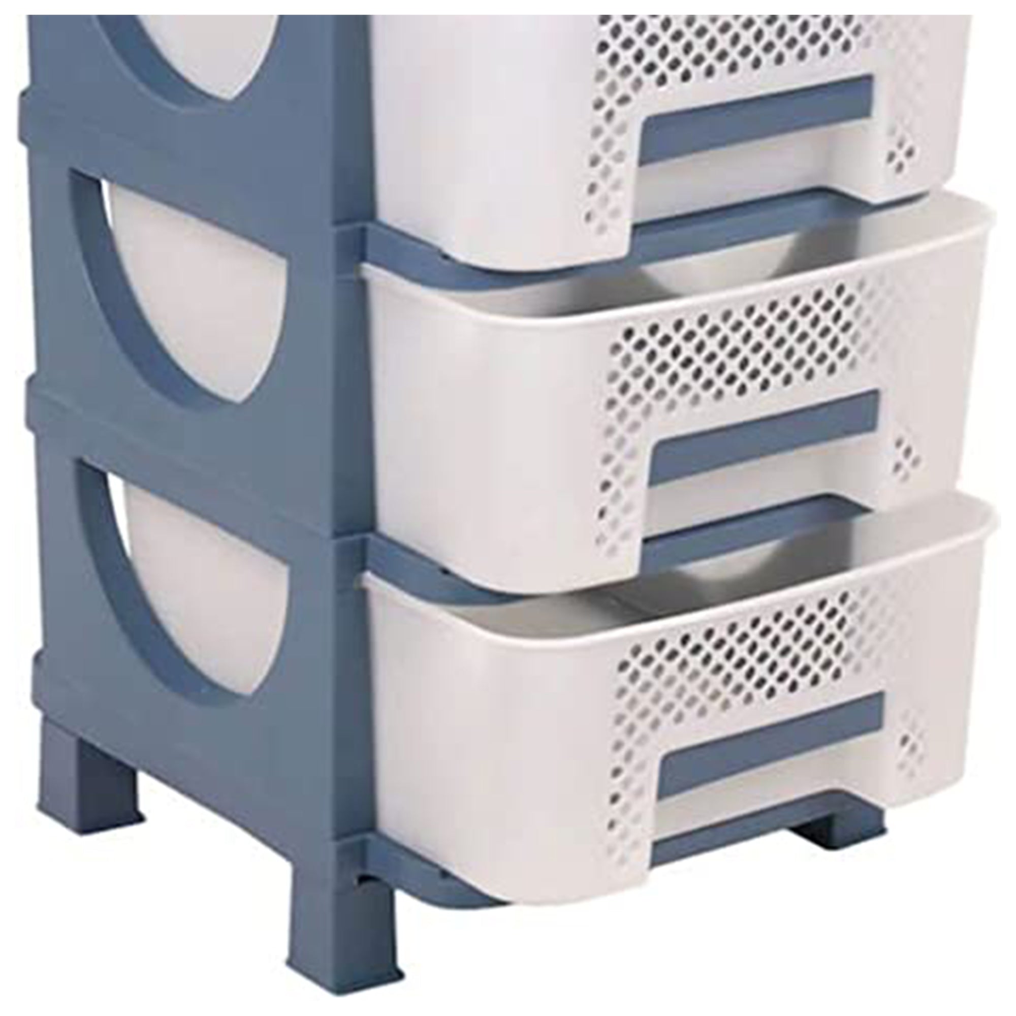 Homeplast Venus 30 Inch Tall Plastic 4 Drawer Home Storage Organizer Shelf, Blue