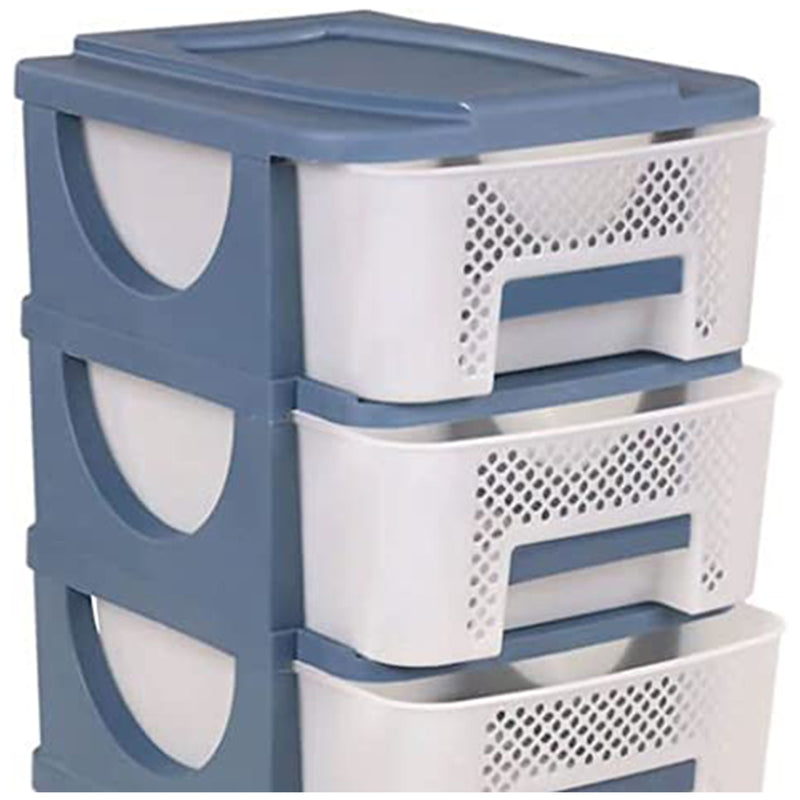 Homeplast Venus 30 Inch Tall Plastic 4 Drawer Home Storage Organizer Shelf, Blue