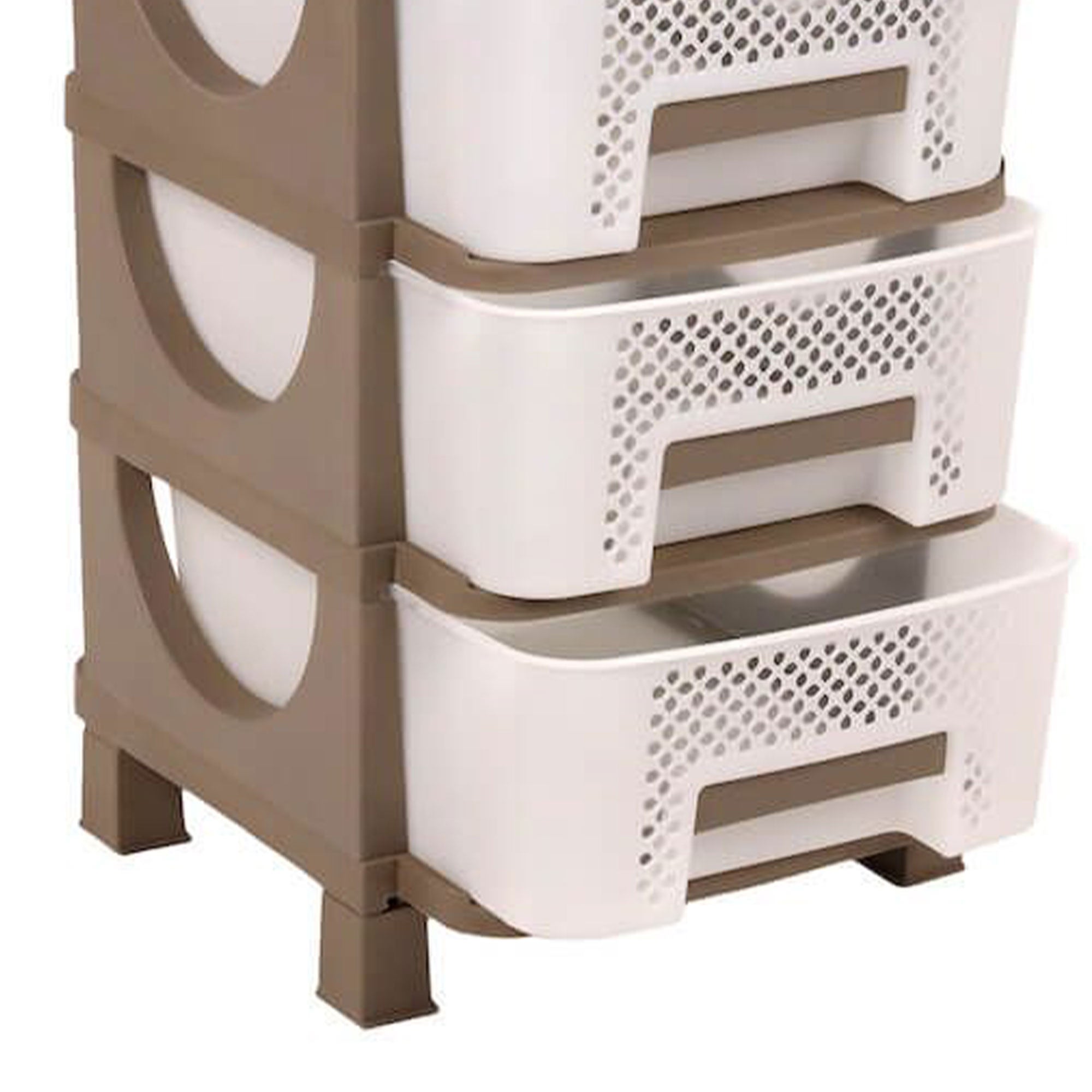 Homeplast Venus 30 In Tall Plastic 4 Drawer Home Storage Organizer Shelf, Beigw