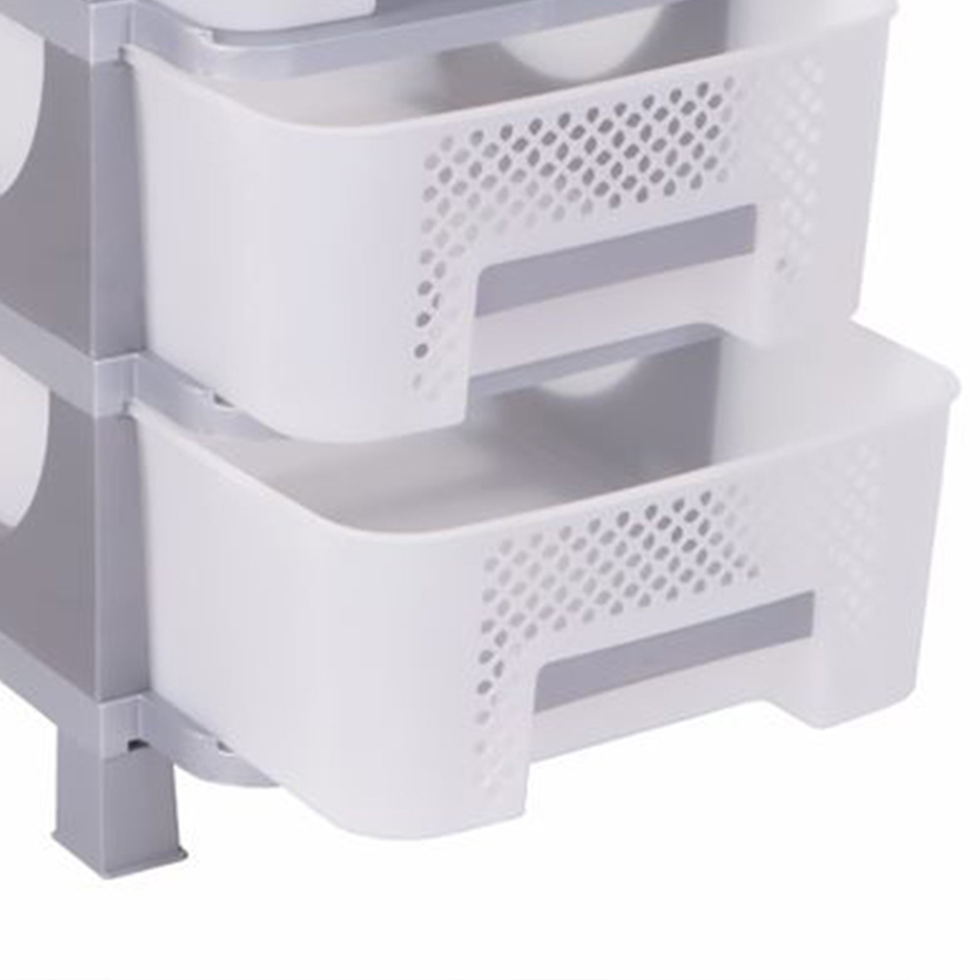 Homeplast Vesta Perforated Plastic 3 Drawer Storage Organizer Shelf, Grey (Used) - VMInnovations