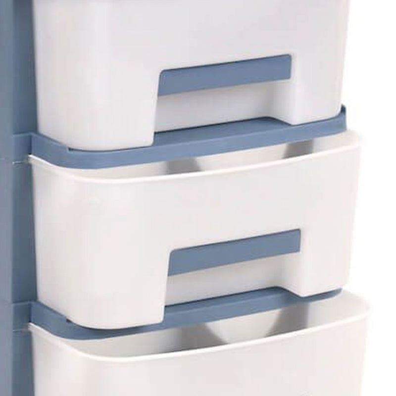 Homeplast Vesta 24 Inch Tall Plastic 3 Drawer Home Storage Organizer Shelf, Blue