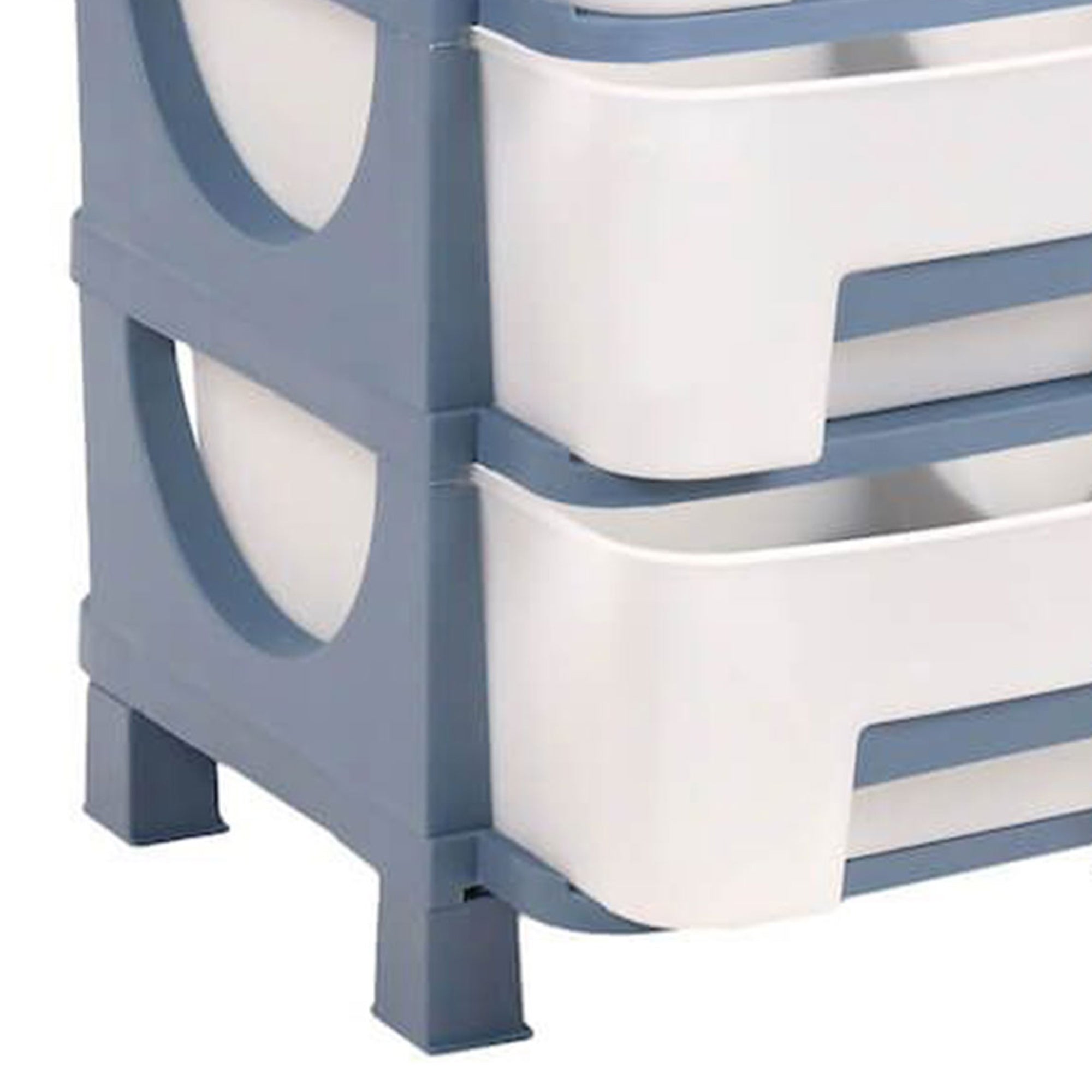 Homeplast Vesta 24 Inch Tall Plastic 3 Drawer Home Storage Organizer Shelf, Blue