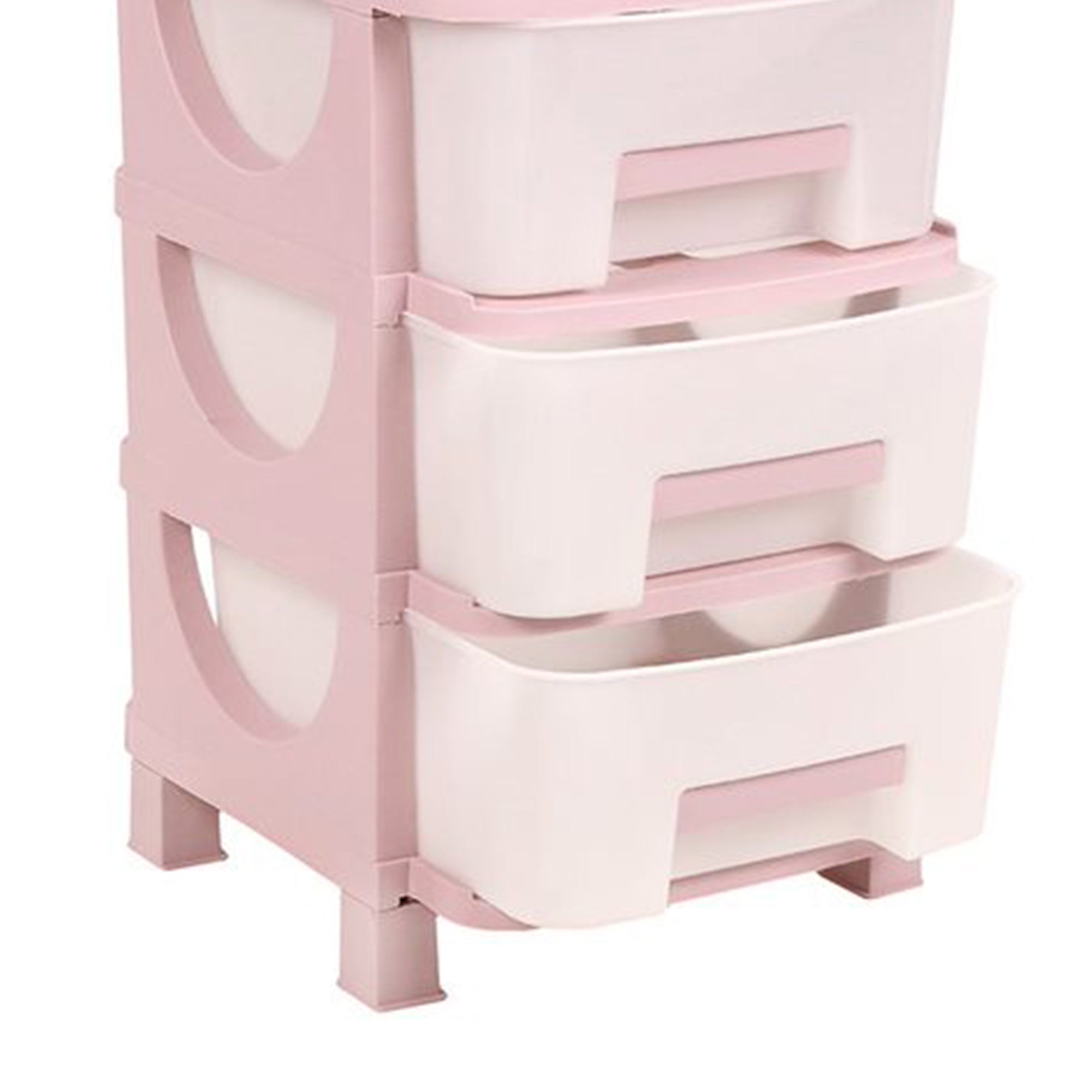 Homeplast Vesta 24 Inch Tall Plastic 3 Drawer Home Organizer Shelf, Pink (Used) - VMInnovations