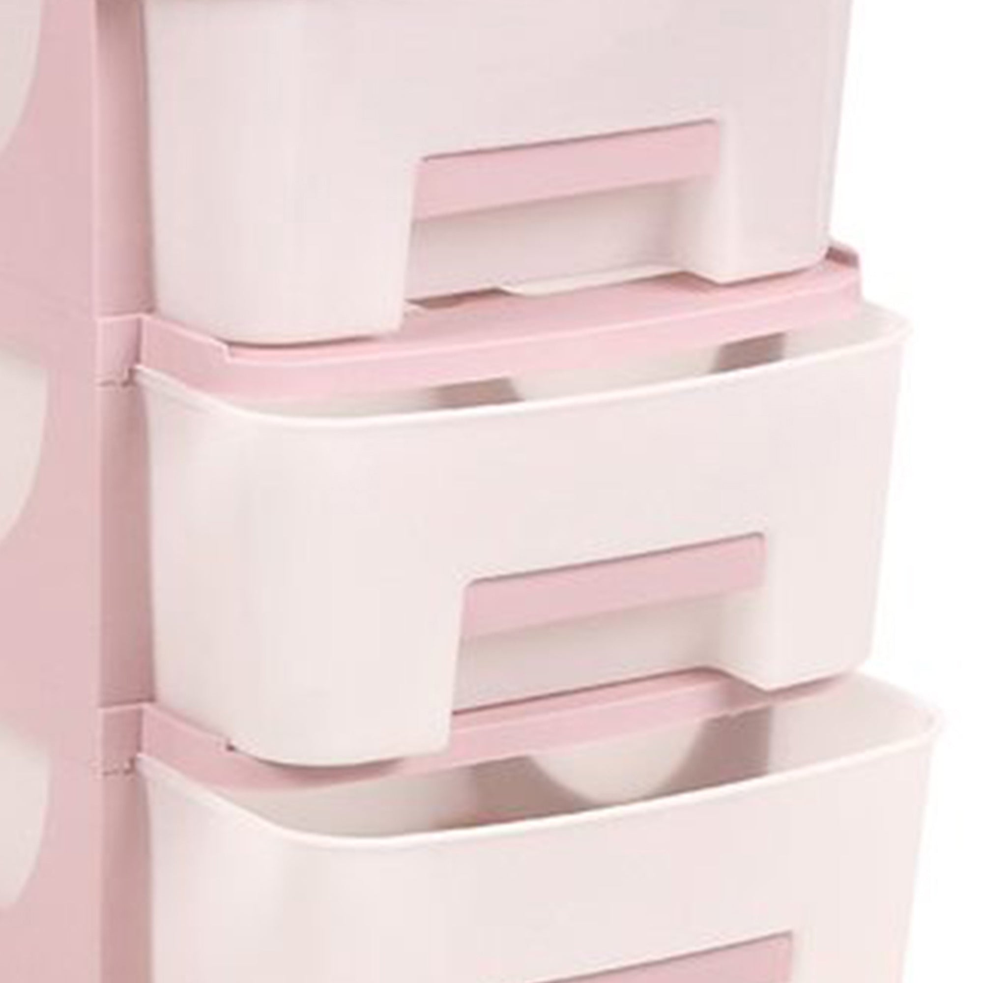 Homeplast Vesta 24 Inch Tall Plastic 3 Drawer Home Organizer Shelf, Pink (Used) - VMInnovations
