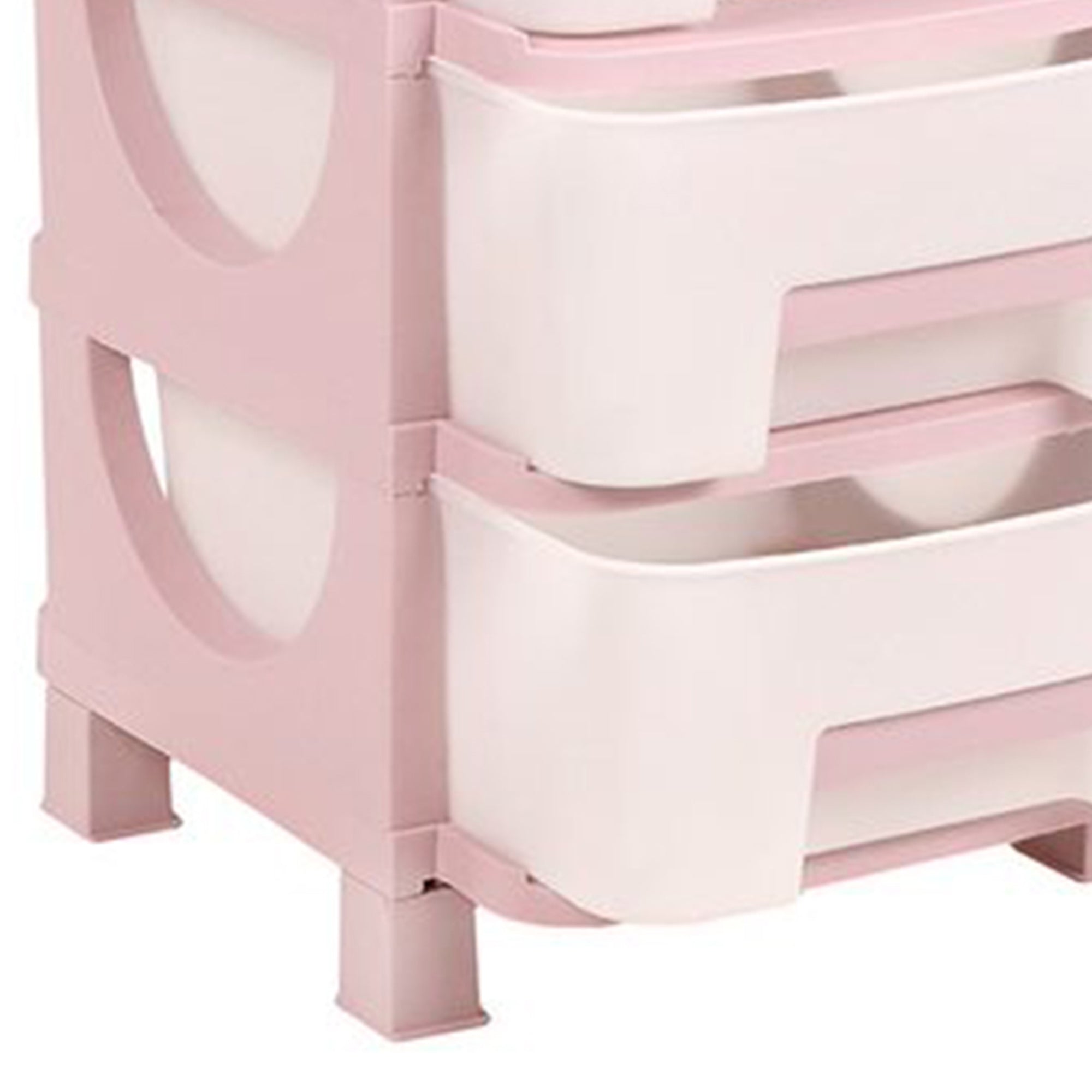 Homeplast Vesta 24 Inch Tall Plastic 3 Drawer Home Organizer Shelf, Pink (Used) - VMInnovations