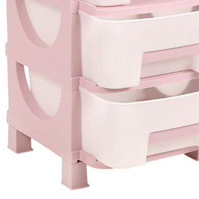Homeplast Vesta 24 Inch Tall Plastic 3 Drawer Home Organizer Shelf, Pink (Used)