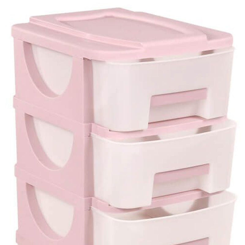 Homeplast Oyma 37 Inch Tall Plastic 5 Drawer Home Storage Organizer Shelf, Pink