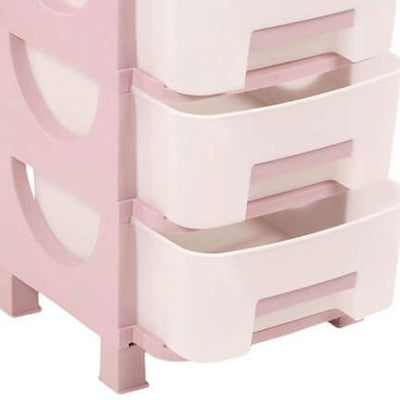 Homeplast Oyma 37 Inch Tall Plastic 5 Drawer Home Storage Organizer Shelf, Pink