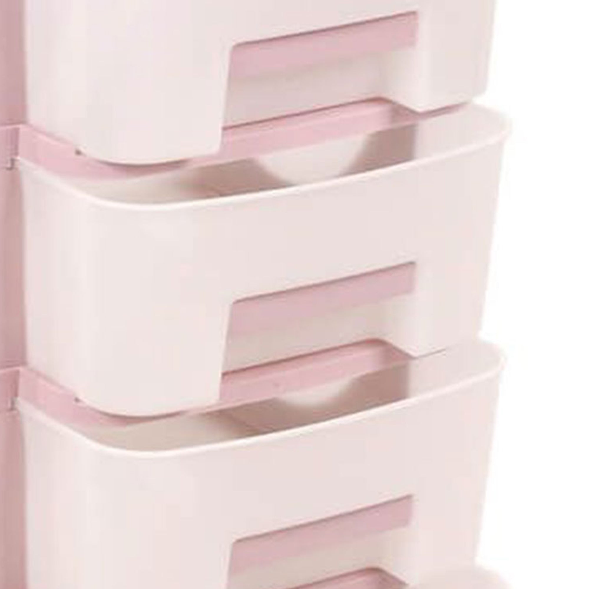 Homeplast Oyma 37 Inch Tall Plastic 5 Drawer Home Storage Organizer Shelf, Pink