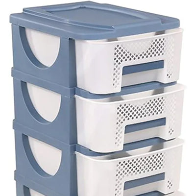 Ouma 38 Inch Tall Plastic 5 Drawer Home Storage Organizer Shelf, Blue (Open Box)