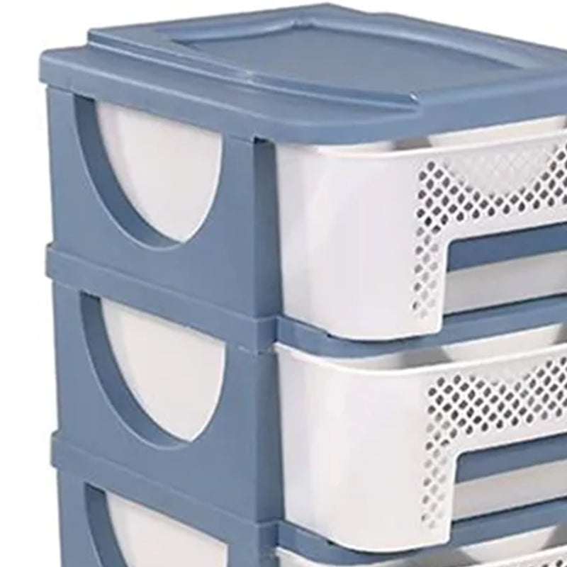 Ouma 38 Inch Tall Plastic 5 Drawer Home Storage Organizer Shelf, Blue (Open Box)