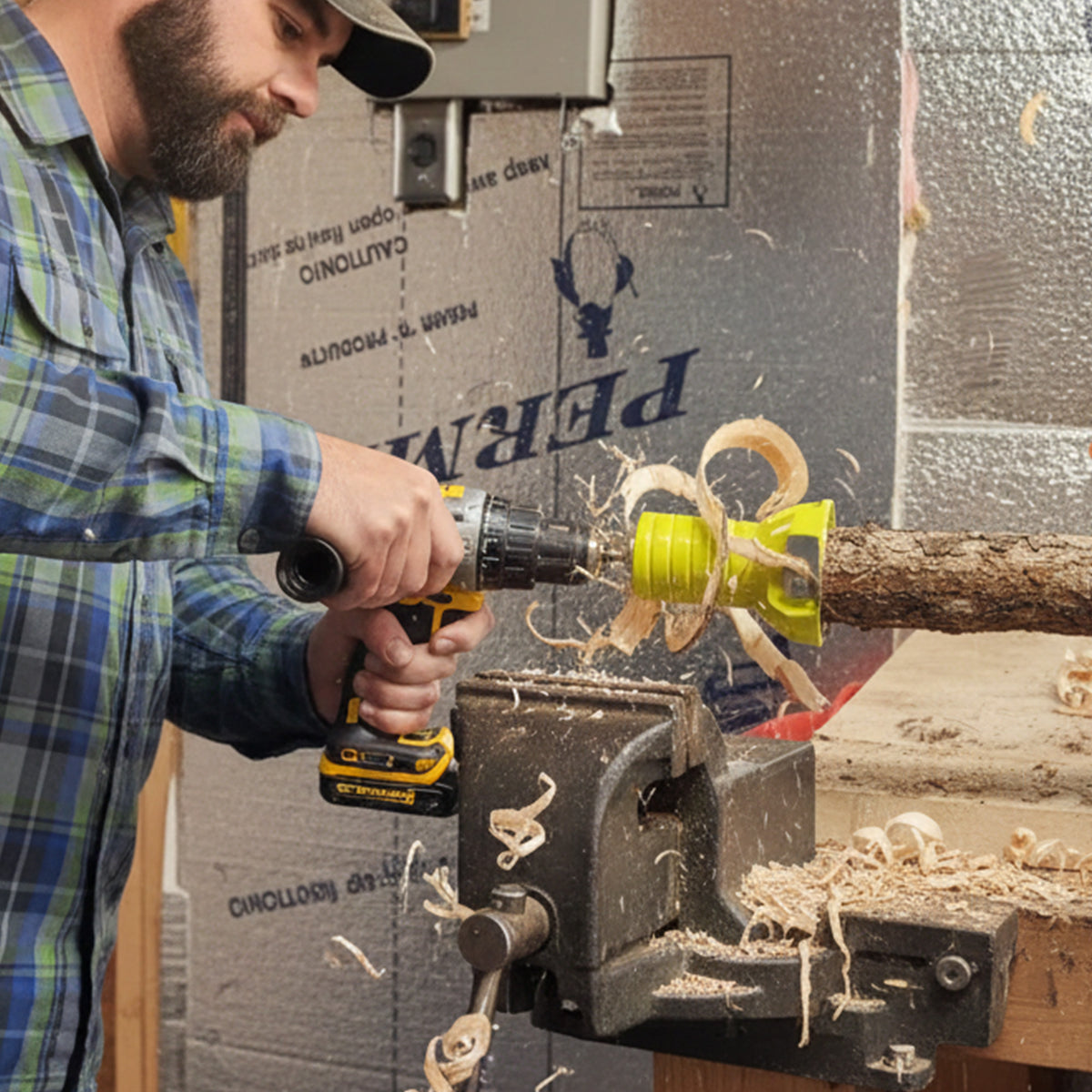 Timber Tuff 1 Inch Aluminum Twin Blade Tenon Cutter w/ Forstner Bit (Open Box) - VMInnovations
