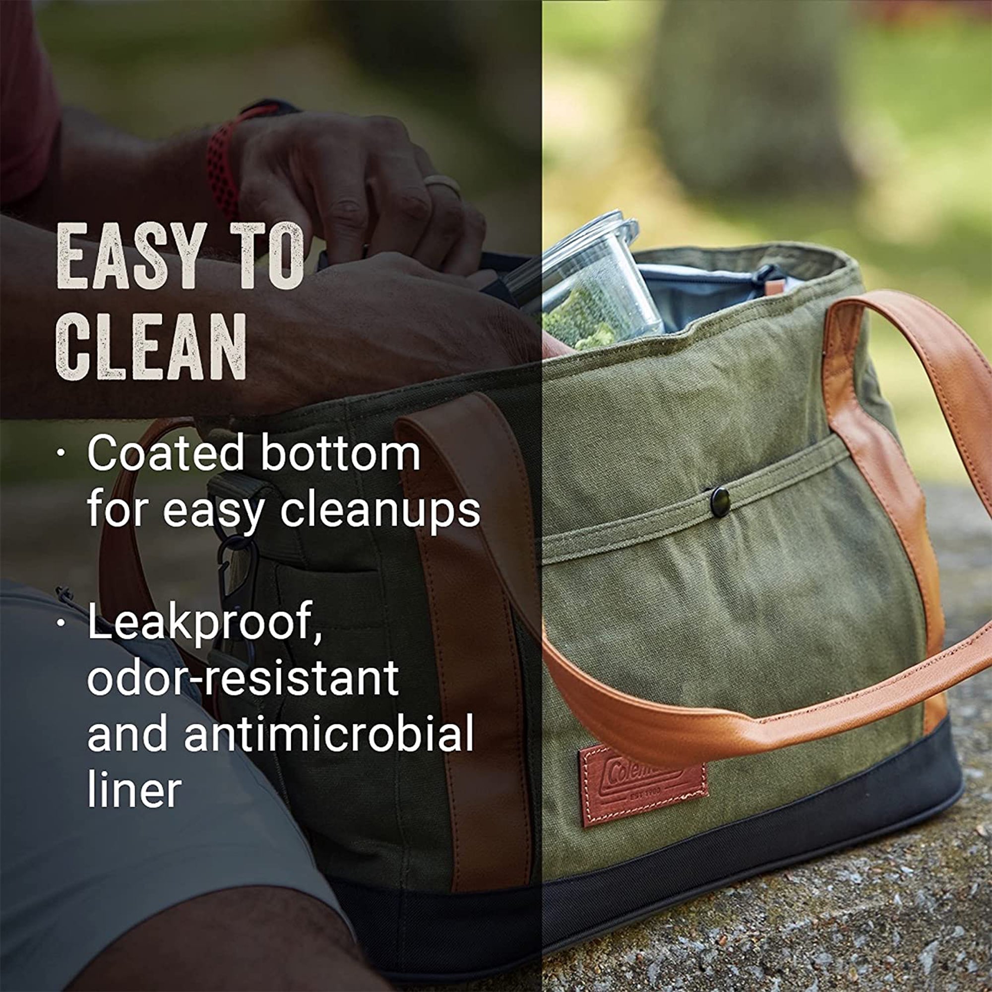 Coleman Banyan Series 24 Can Padded Soft Sided Can Soft Cooler Tote Bag, Olive - VMInnovations